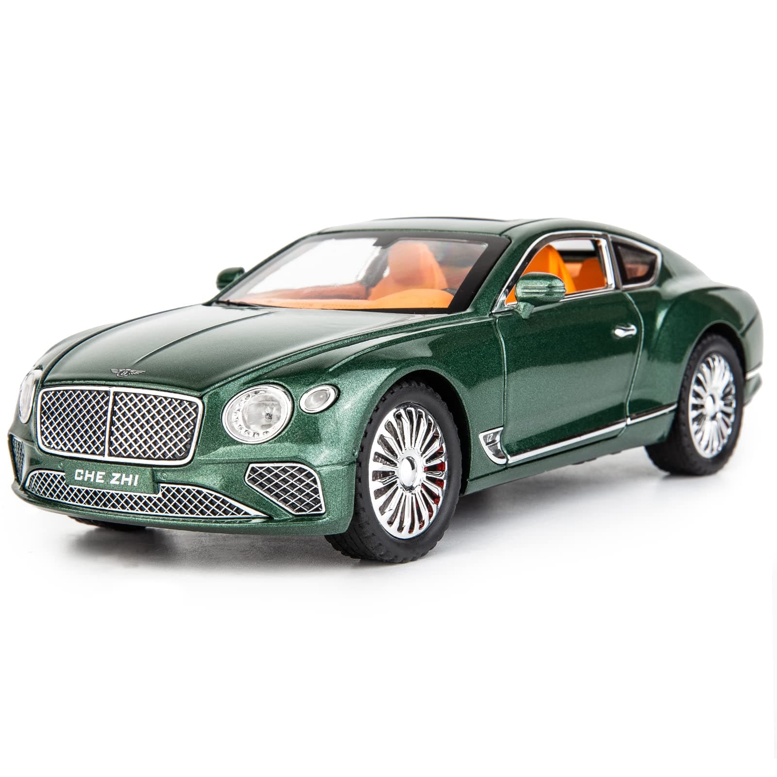 Toy Car Compatible for 1/24 Bentley Continental GT Model Car Alloy Diecast Collectible Pull Back Car Toy Door Can Be Opened for Boys Girls Gift(Green)