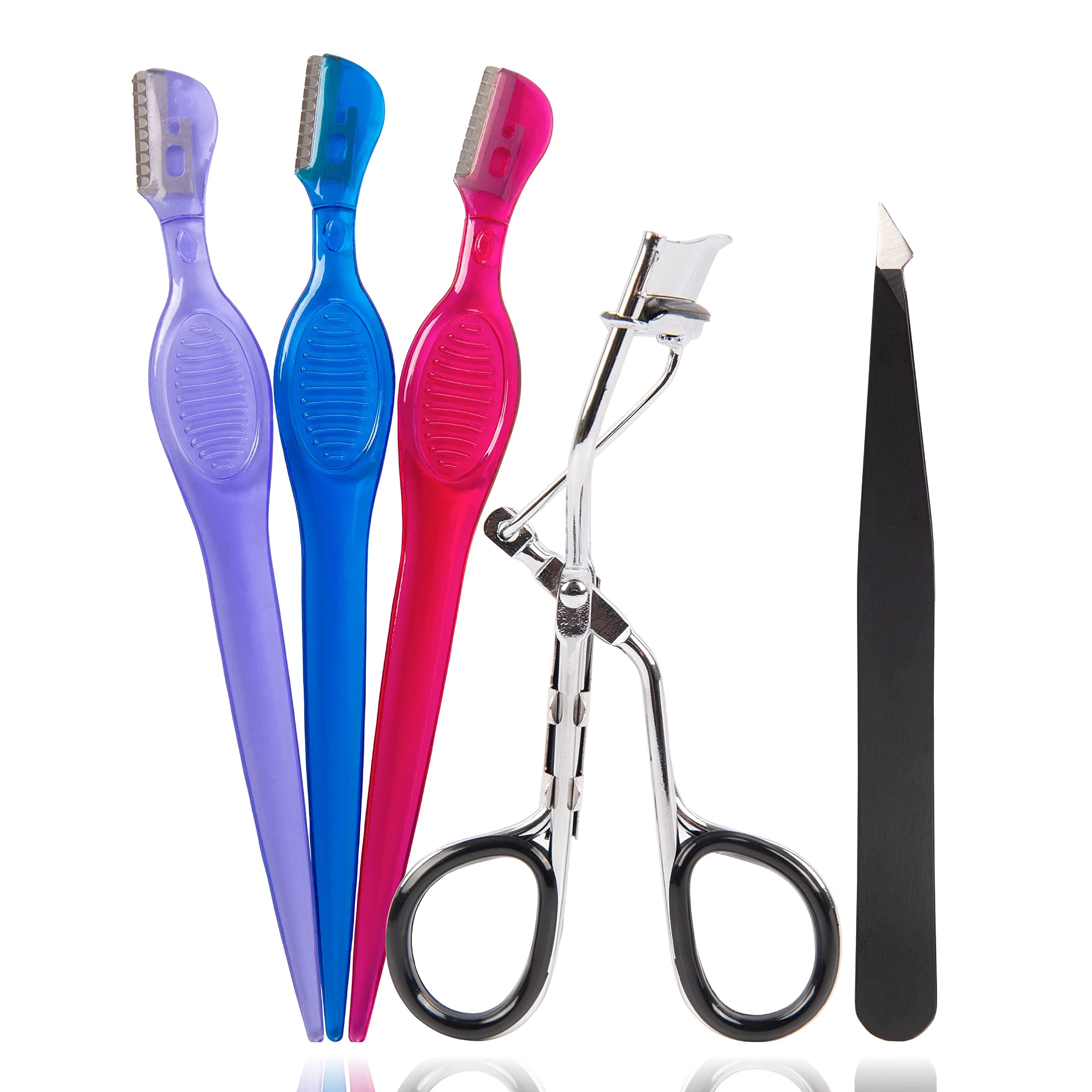 TRIM Complete Eye Shaping Beauty Tool Bundle – For Keeping Brows and Lashes Glamorous – Includes Slant/Point Tip Tweezers, Eyelash Curler, Eyebrow Shapers (3-Pack) – Easy to Use for All Eye Shapes