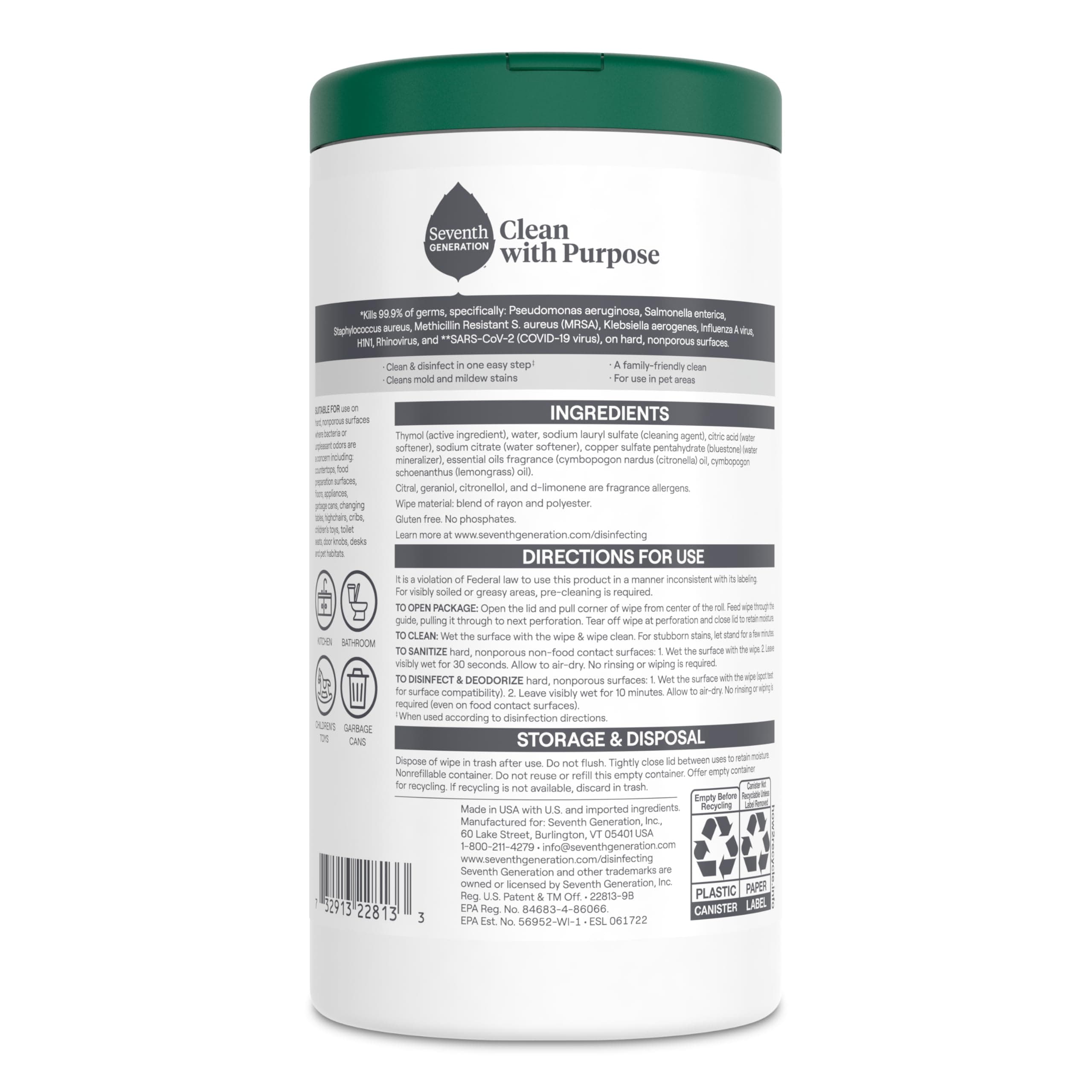 Seventh Generation Disinfecting Tissue for Multi-Surface