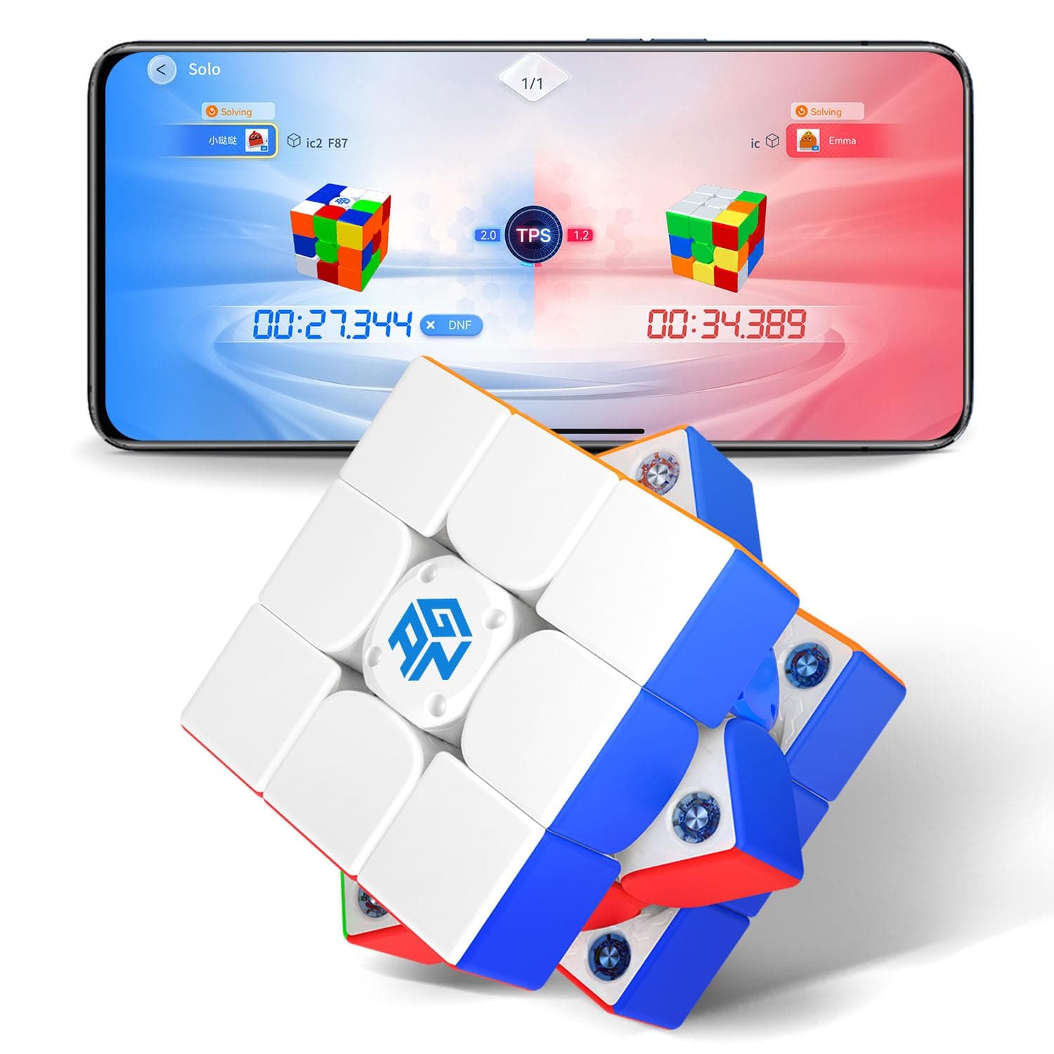 356 i Carry 2 Smart Cube, Connected Bluetooth Cube 3x3 Speed Magnetic Cube Intelligent Tracking Timing Movements Steps with CubeStation App Smooth Turning and Wellubricated for Beginners Pros