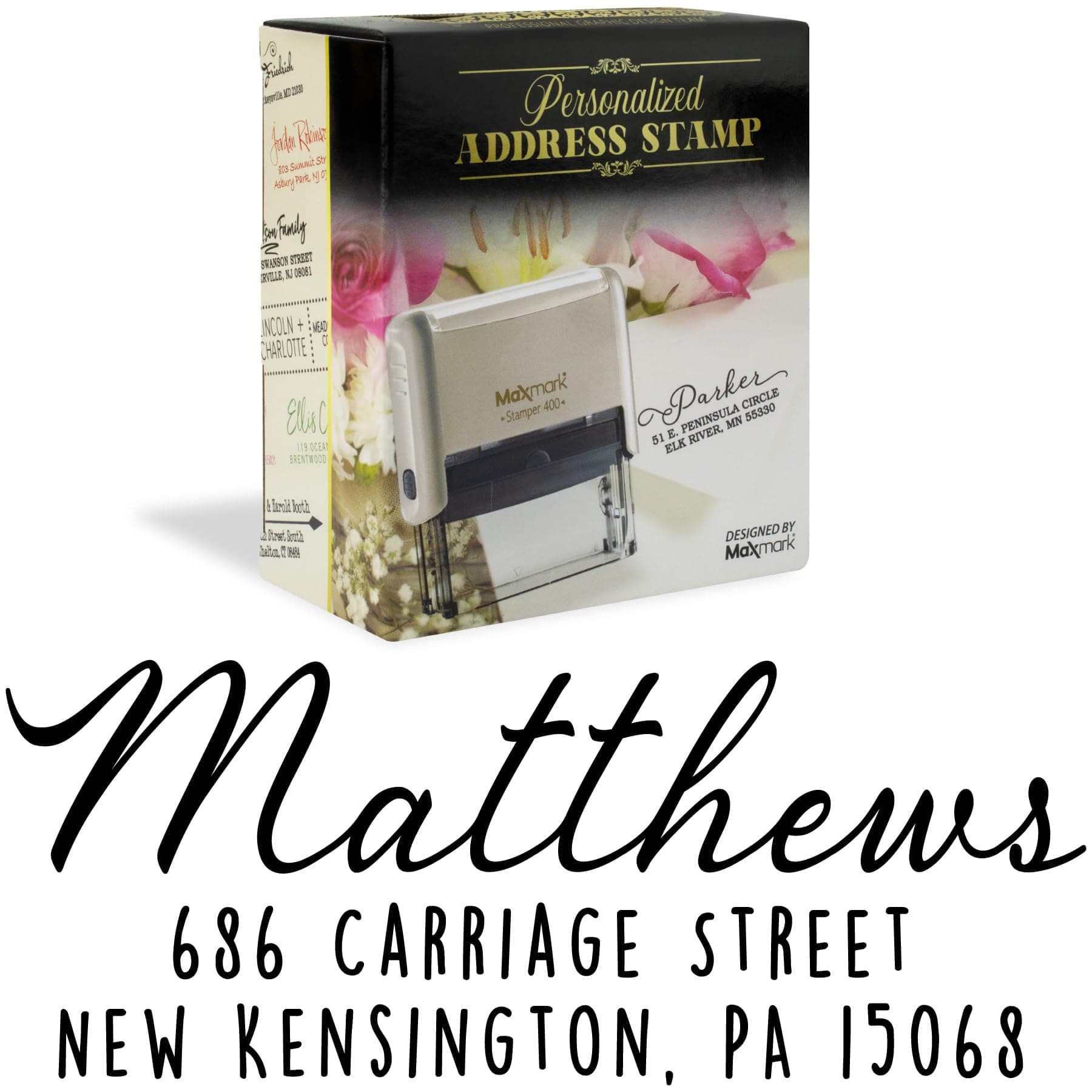 Custom Return Address Stamp - Self Inking Stamp - Medium Size - Style RAM103 - Choose from 15 Ink Colors