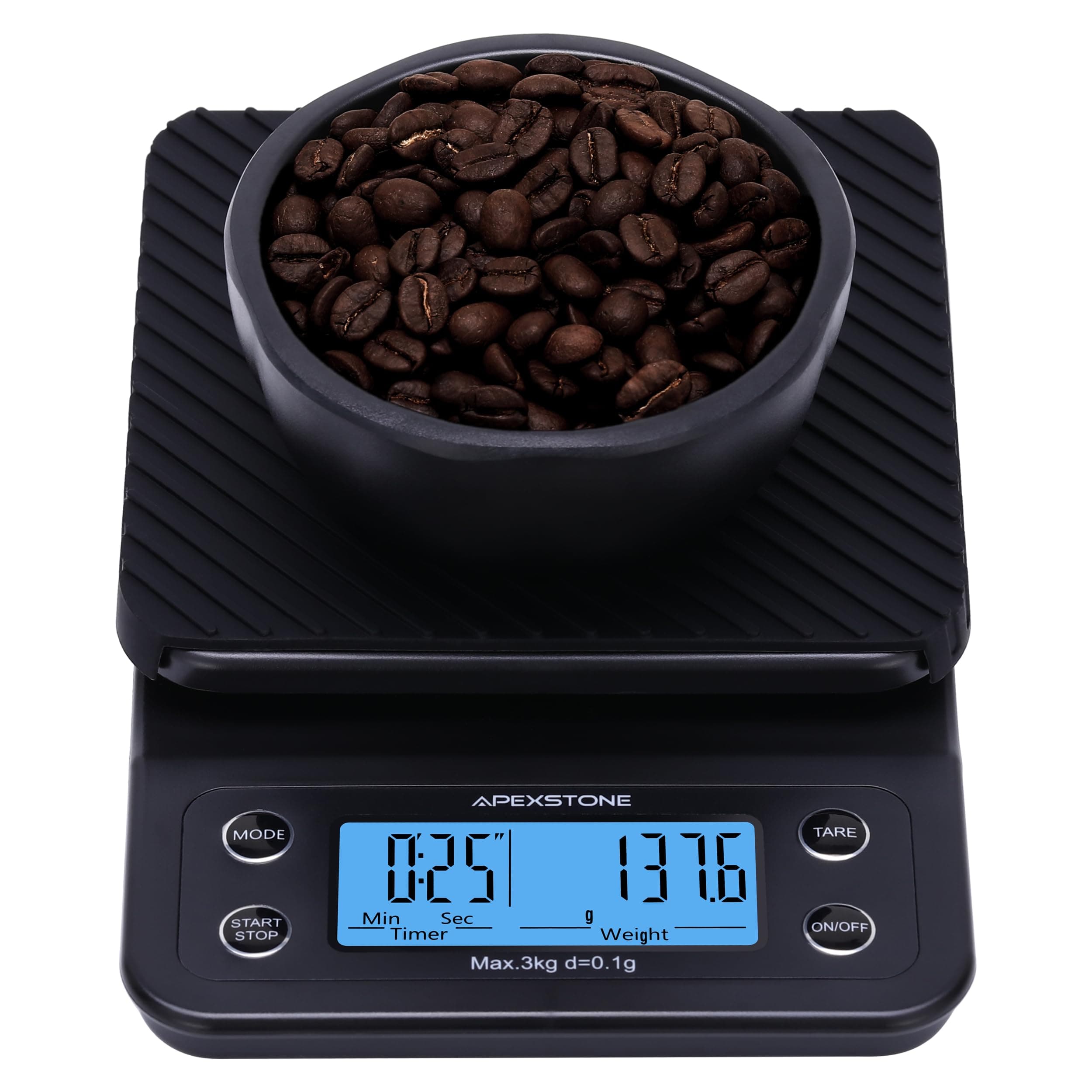Coffee Scale with Timer Small, Apexstone Espresso Scale with Timer Small, Espresso Coffee Scale with Timer for Pour Over Coffee (Batteries Included)