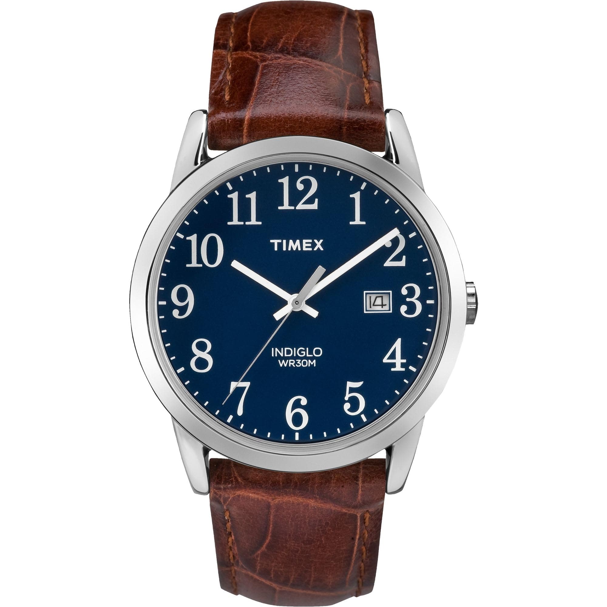 Timex Easy Reader Date Full-Size Leather Strap Watch