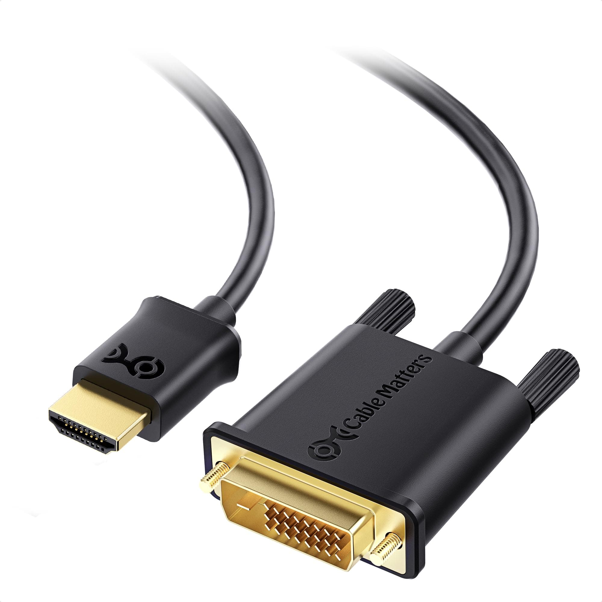 Cable Matters CL3 in-Wall Rated Bi-Directional HDMI to DVI Cable - 6ft, DVI to HDMI Cable, HDMI1.4 to DVID Dual Link Cord, Black