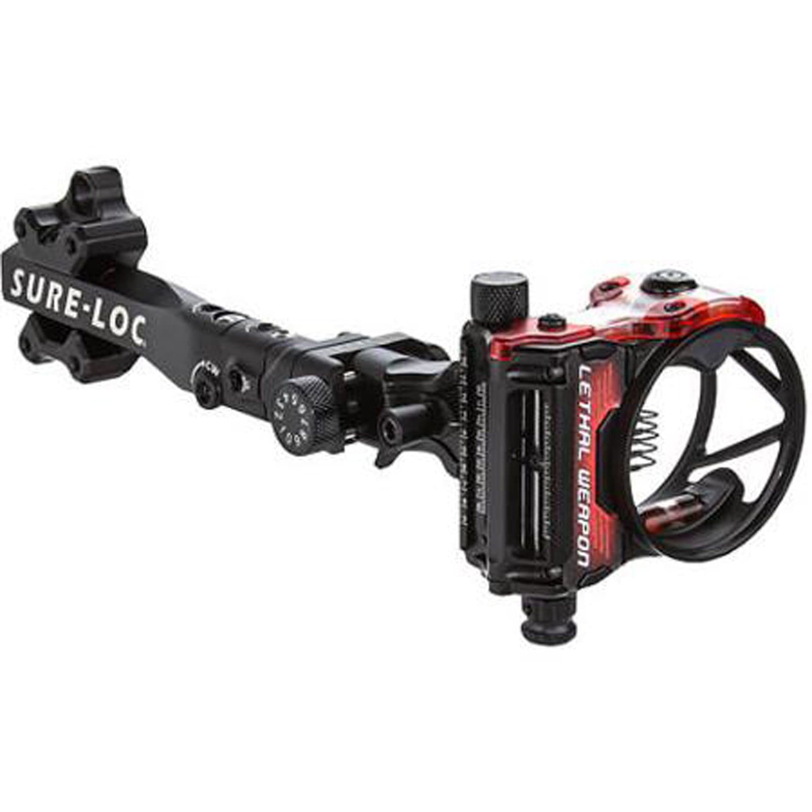 Sure-Loc 5-Pin Lethal Weapon Red Sight with Retina Lock, Black, Right