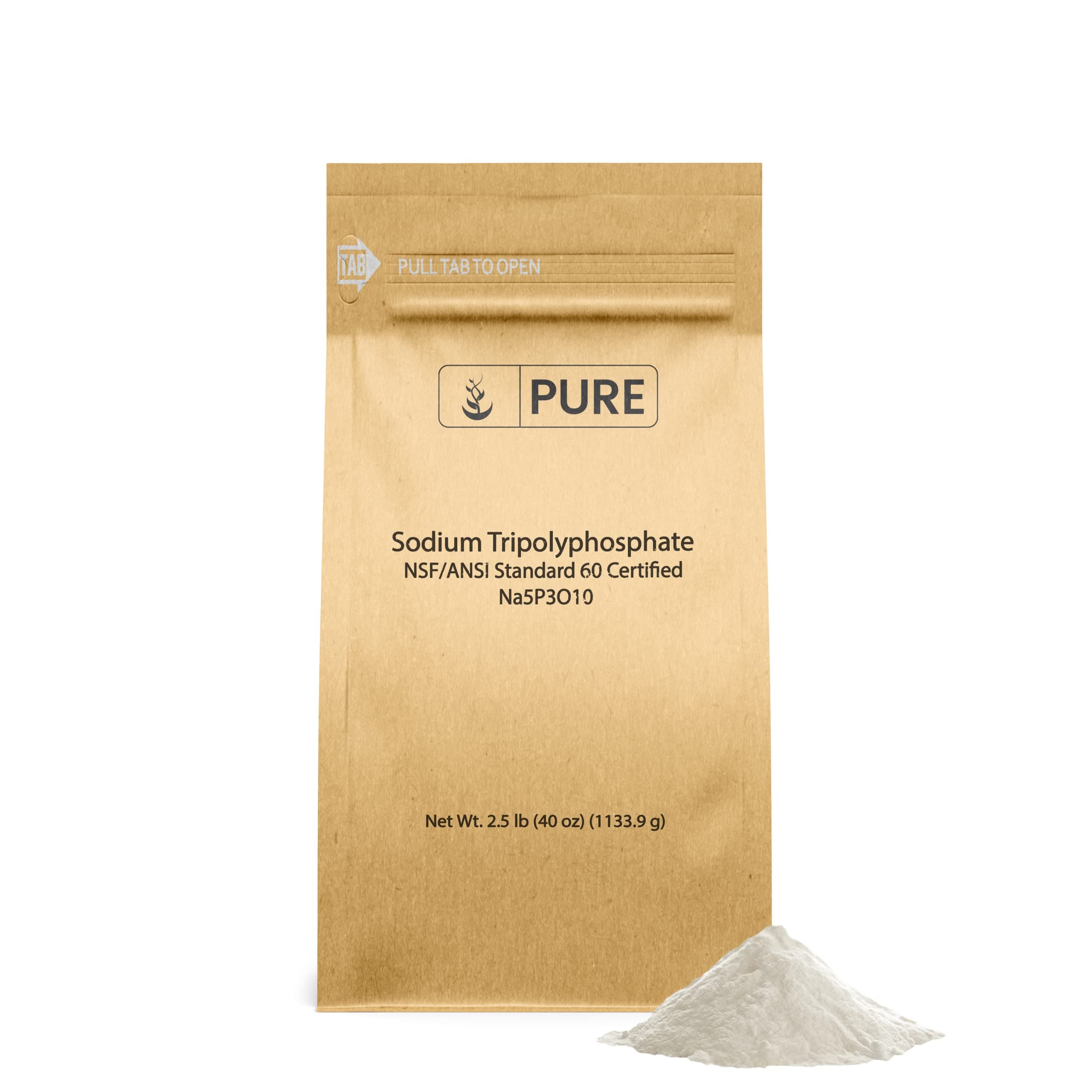 Pure Original Ingredients Sodium Tripolyphosphate (2.5 lb) Powerful Cleaning Agent, Water Softener, Laundry Additive