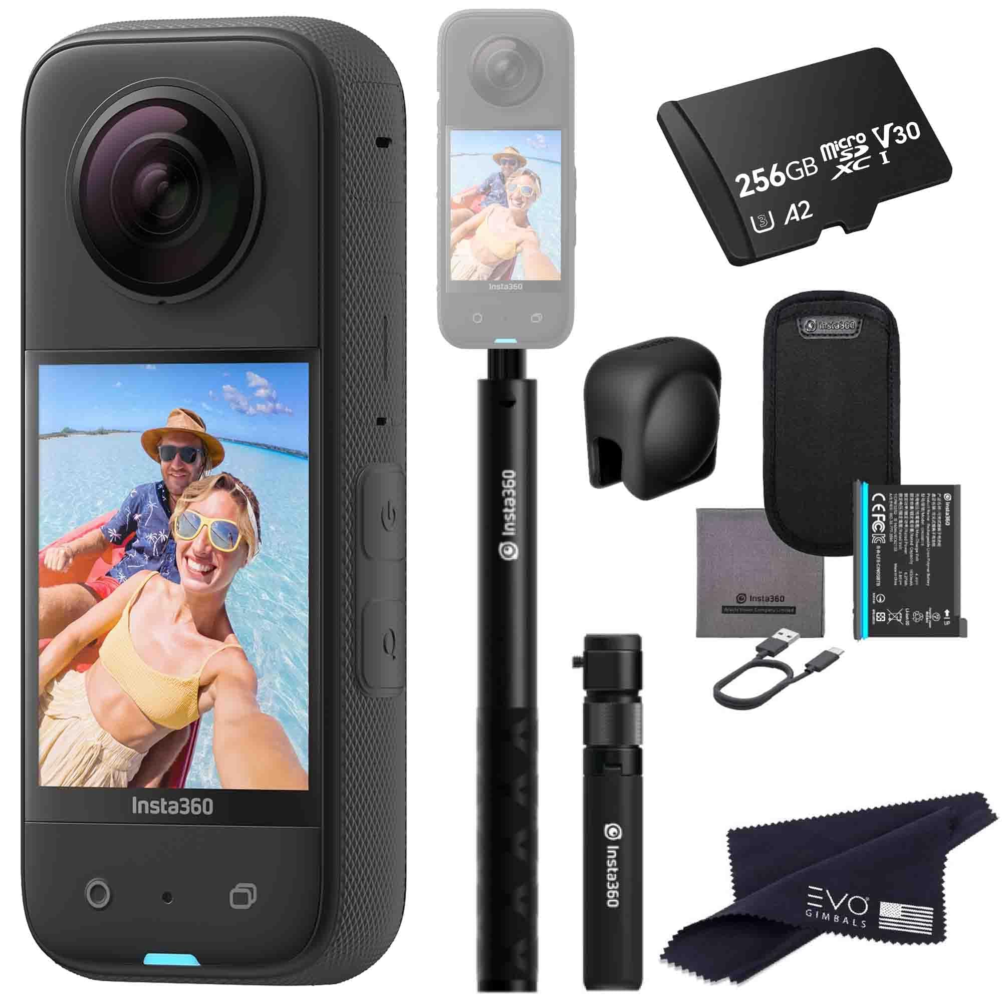 Insta360 X3 Bundle Time Bundle- Waterproof 360 Action Camera with 1/2" 48MP Sensors, 5.7K 360 HDR Video, 72MP 360 Photo, 2.29" Touchscreen, AI Editing |Bundle Includes Bullet Time, Lens Cap (256GB)