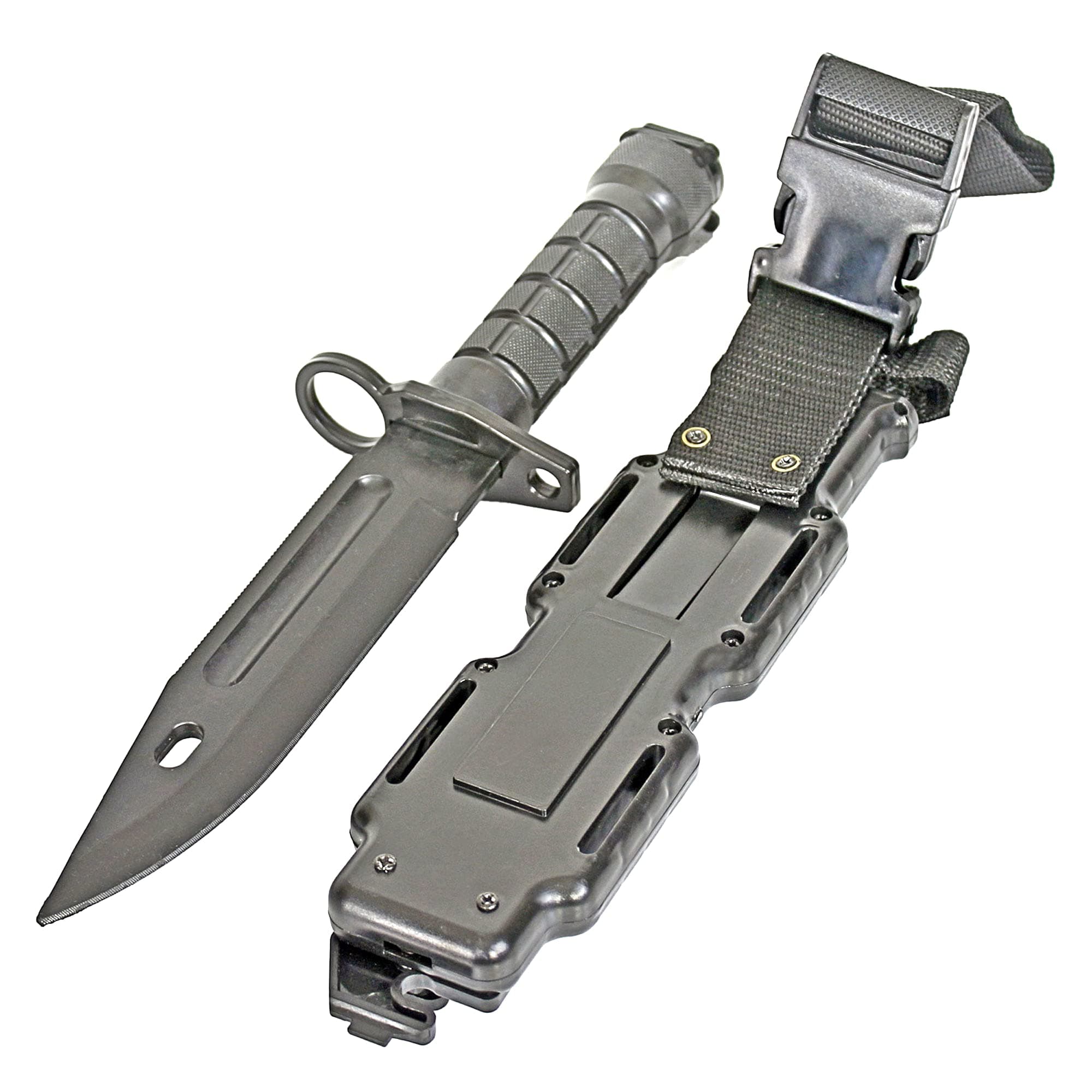 Rubber Knife Training Airsoft with Sheath Dummy Plastic Dagger Flexible Soft Fixed Blade for Prop Halloween Martial Arts Pretend Play Cosplay Costume 11.75 inch