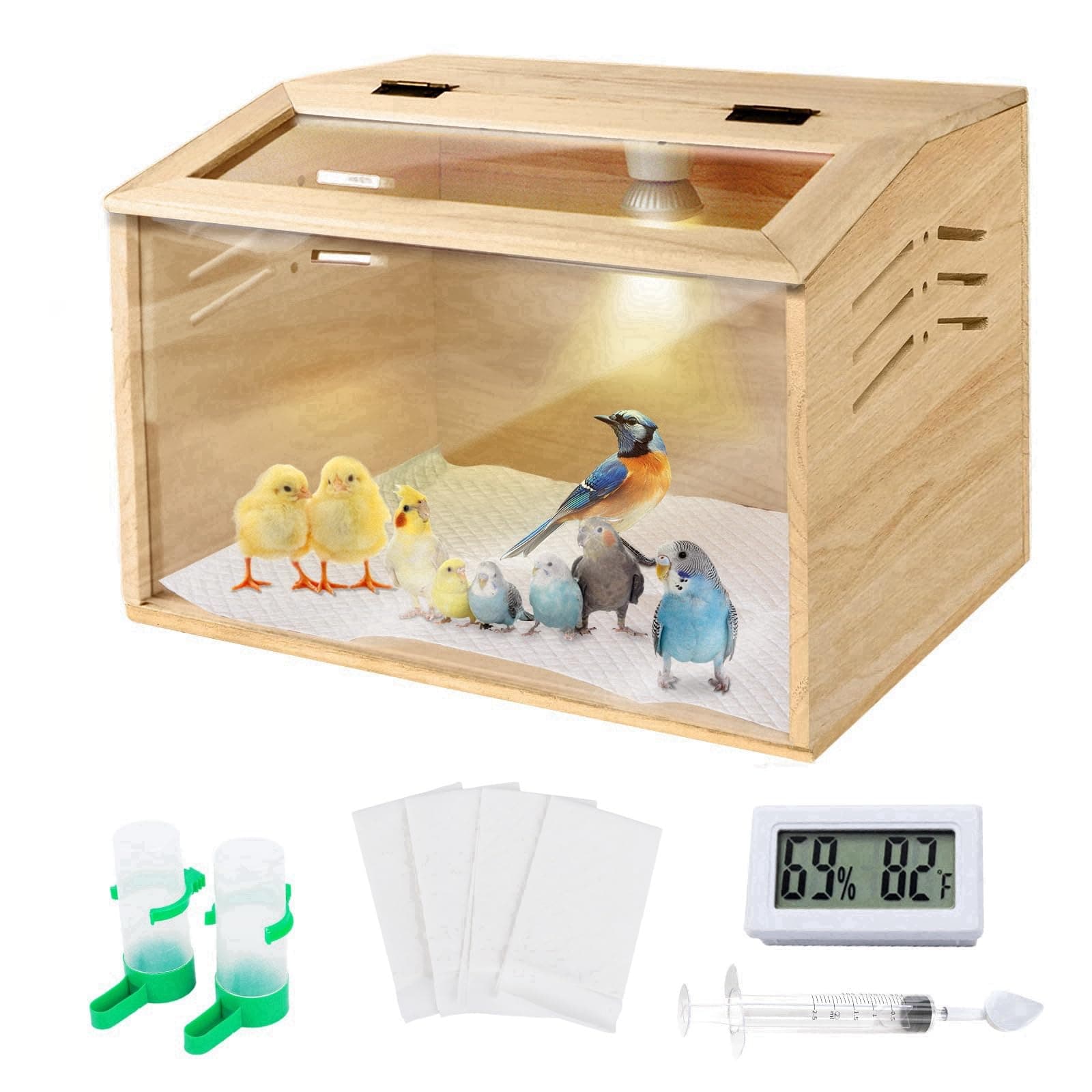 15.75” x 11.81” x 11.81” Chicken Brooder Box, Chick Brooder, Quail Coops, Snakes, Lizards, Turtles & Small Animals, Suitable for Chicken Coops, Baby Chicken Supplies & Nesting Boxes