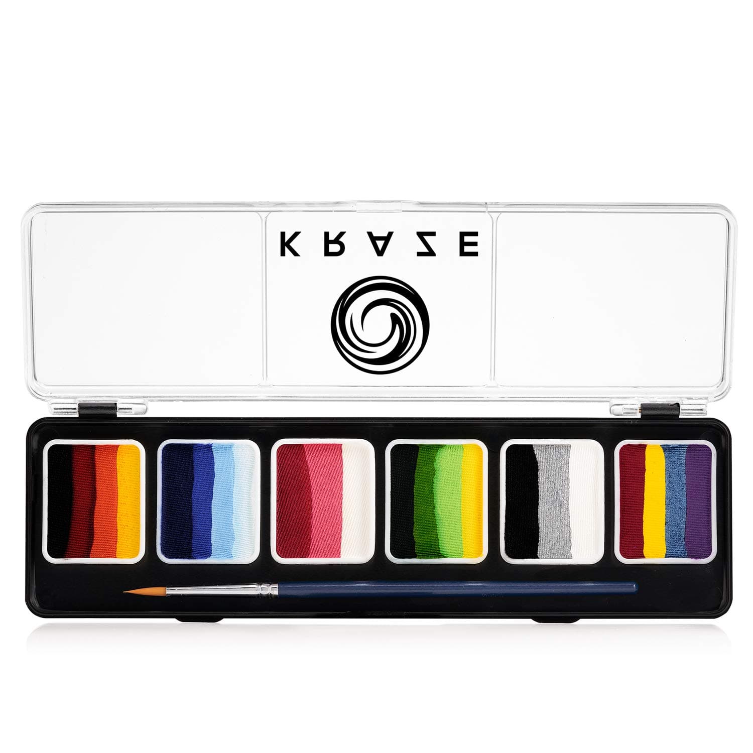 Splash Split Cake Palette (6 gm) with Brush - Water Activated, Hypoallergenic, Safe, Non-Toxic Face Painting Kit for Adults