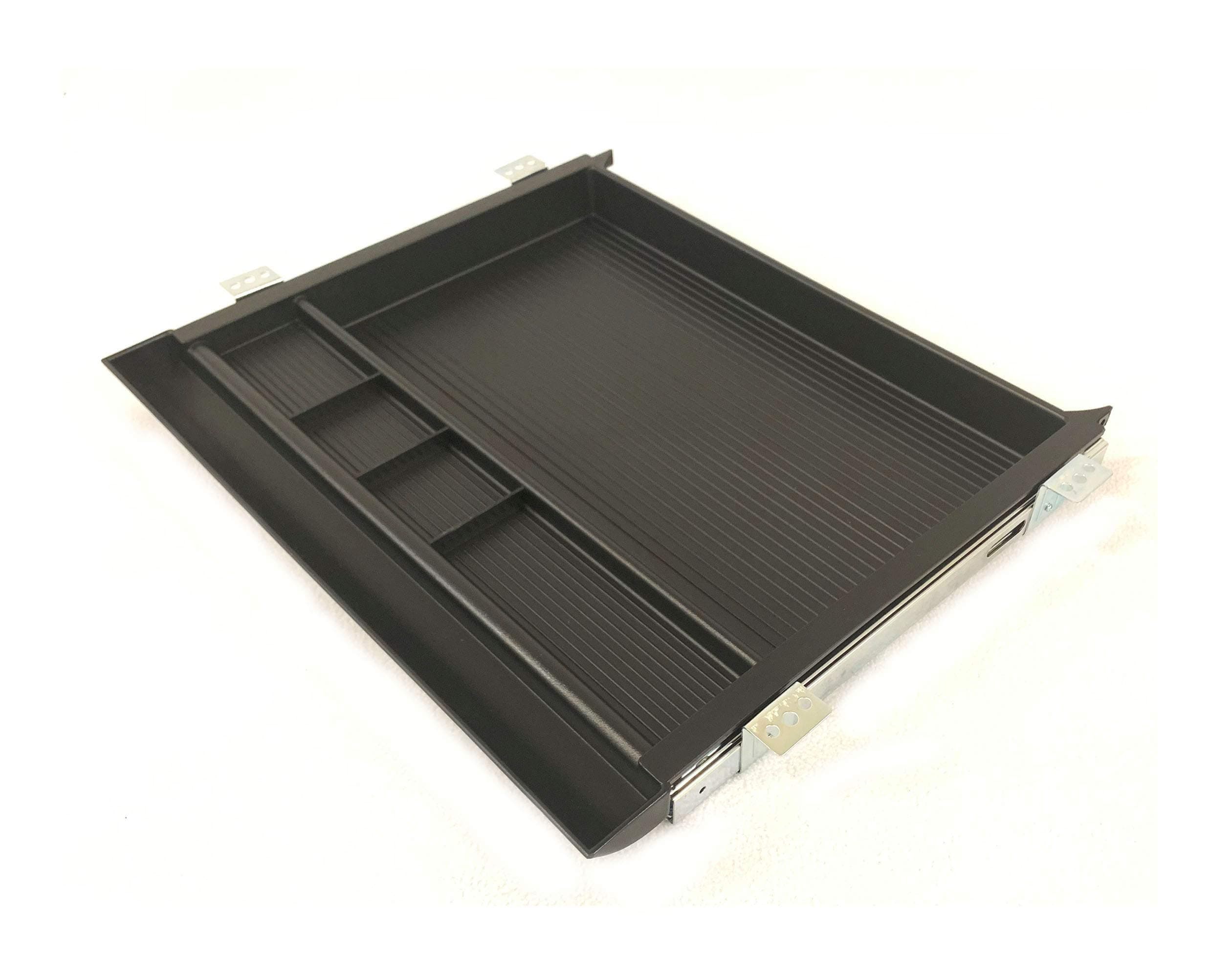 Pullout Pencil Drawer for Installation Under Desk Top, Six Sections, Black