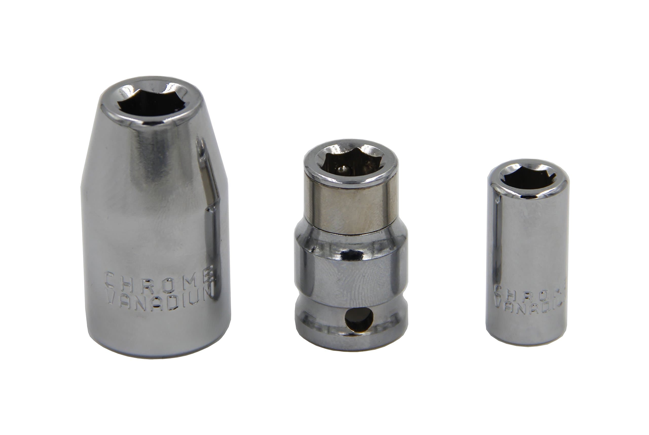 3Pcs Ratcheting Screwdriver Drive to Bit Socket Adapter 1/4" to 1/4" 3/8" to 1/2" 3/8" to 3/8"