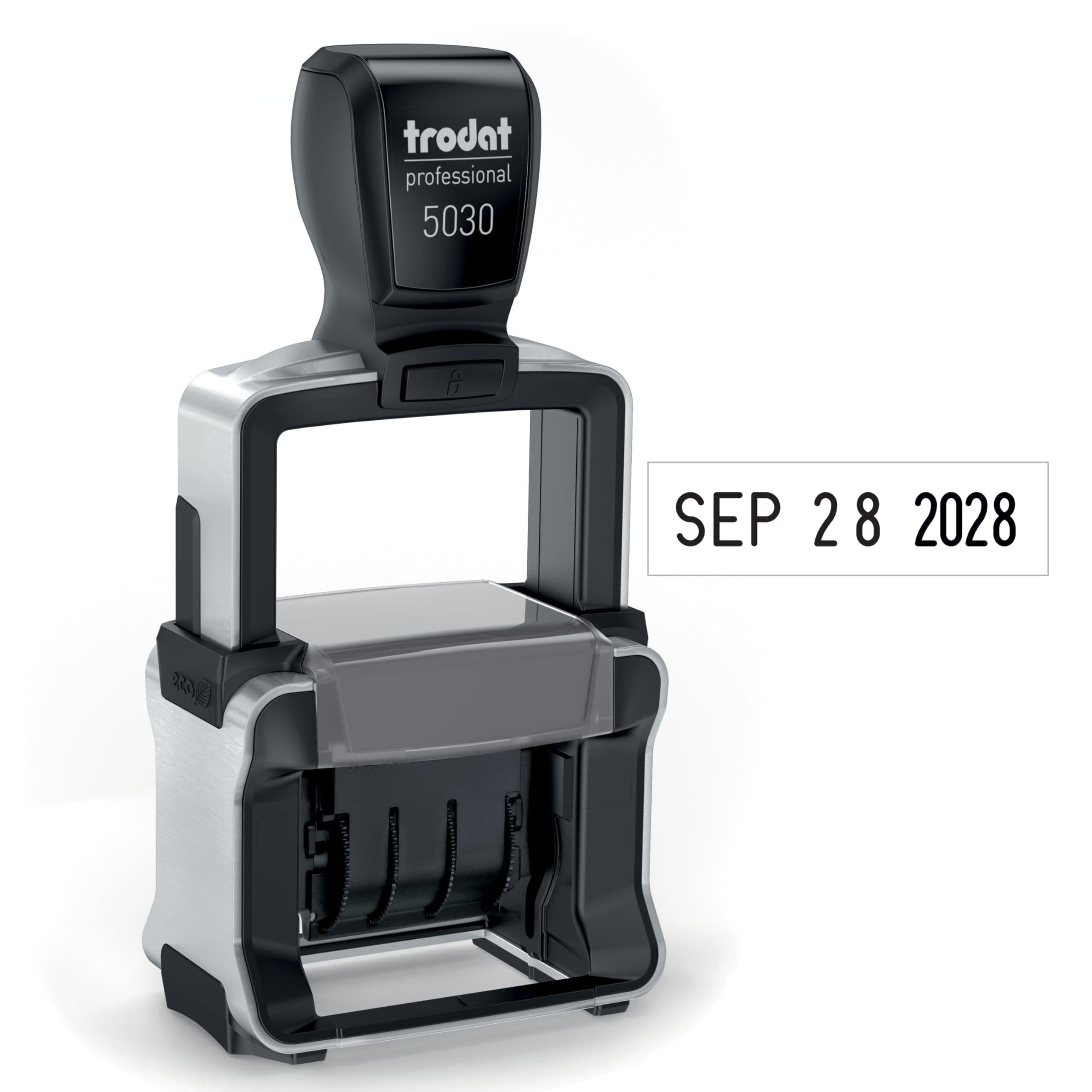 Trodat 5030 Professional 4.0 Date Only Stamp, Self Inking, Impression Size 1-5/8” x 3/8” (Black)