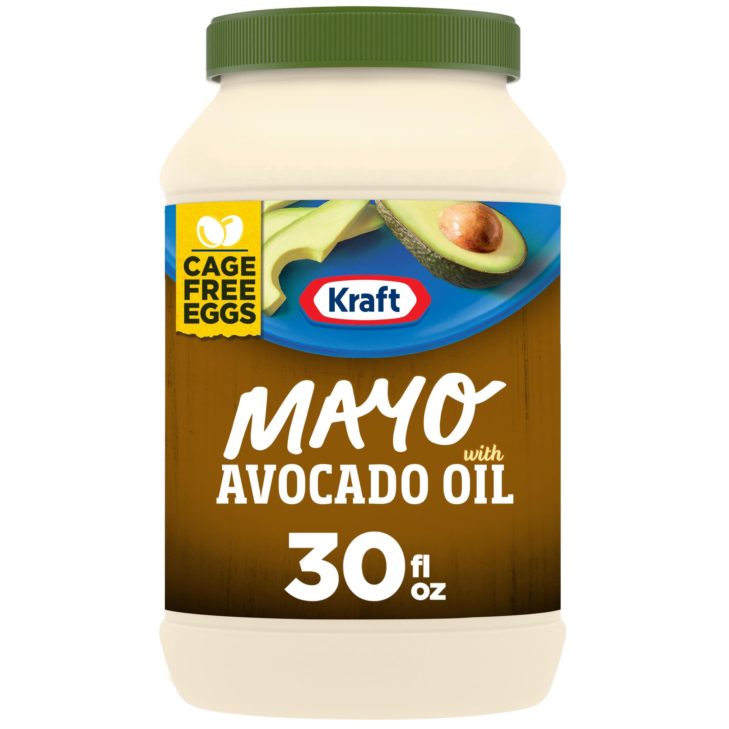 Mayo with Avocado Oil Reduced Fat Mayonnaise - Classic Creamy Condiment for Sandwiches and Salads, Made with Cage-Free Eggs, For a Keto and Low Carb Lifestyle, 30 fl oz Jar