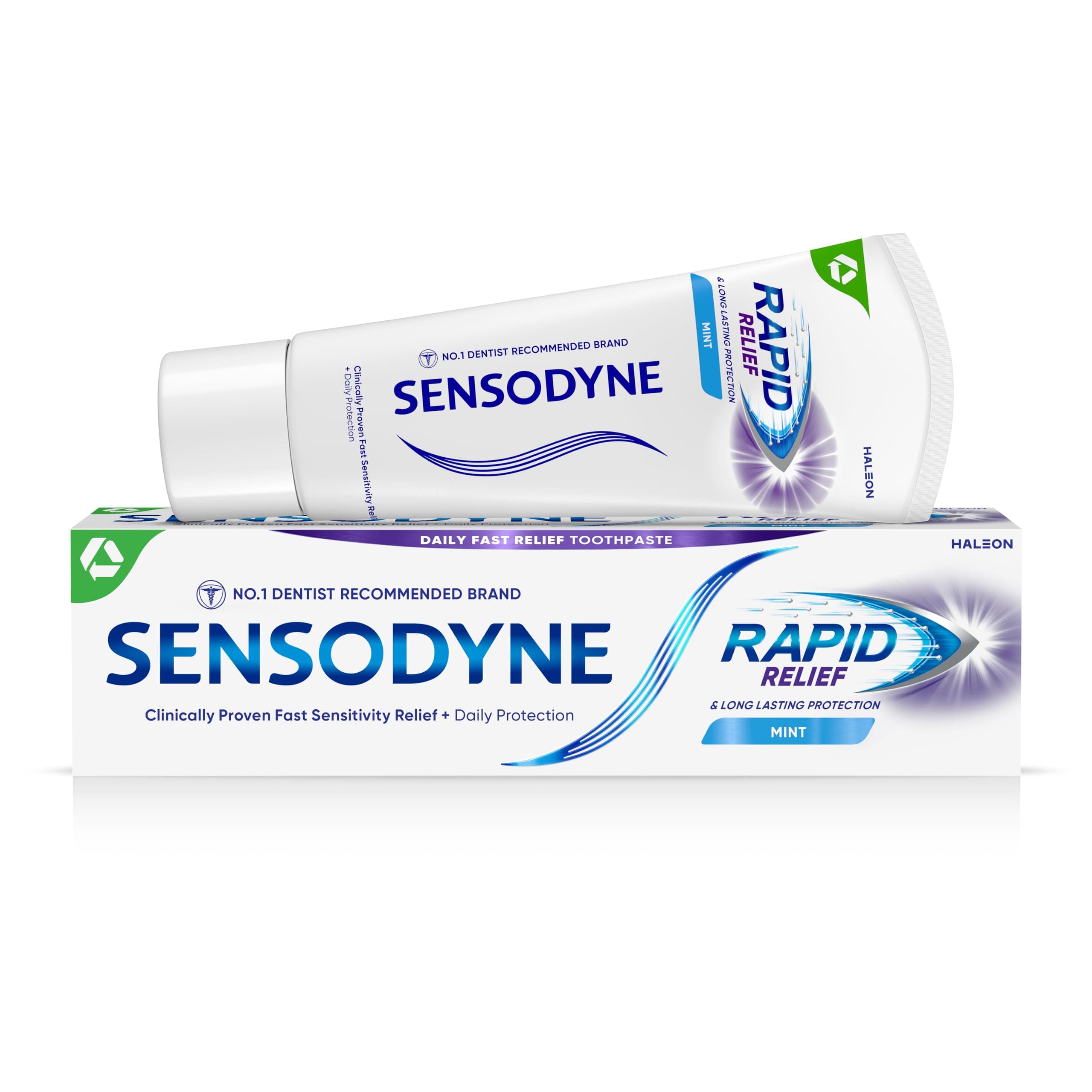 Sensodyne Rapid Relief Toothpaste, Daily Fast Relief Sensitive Toothpaste for Sensitive Teeth, Original Mint Flavour, 75ml