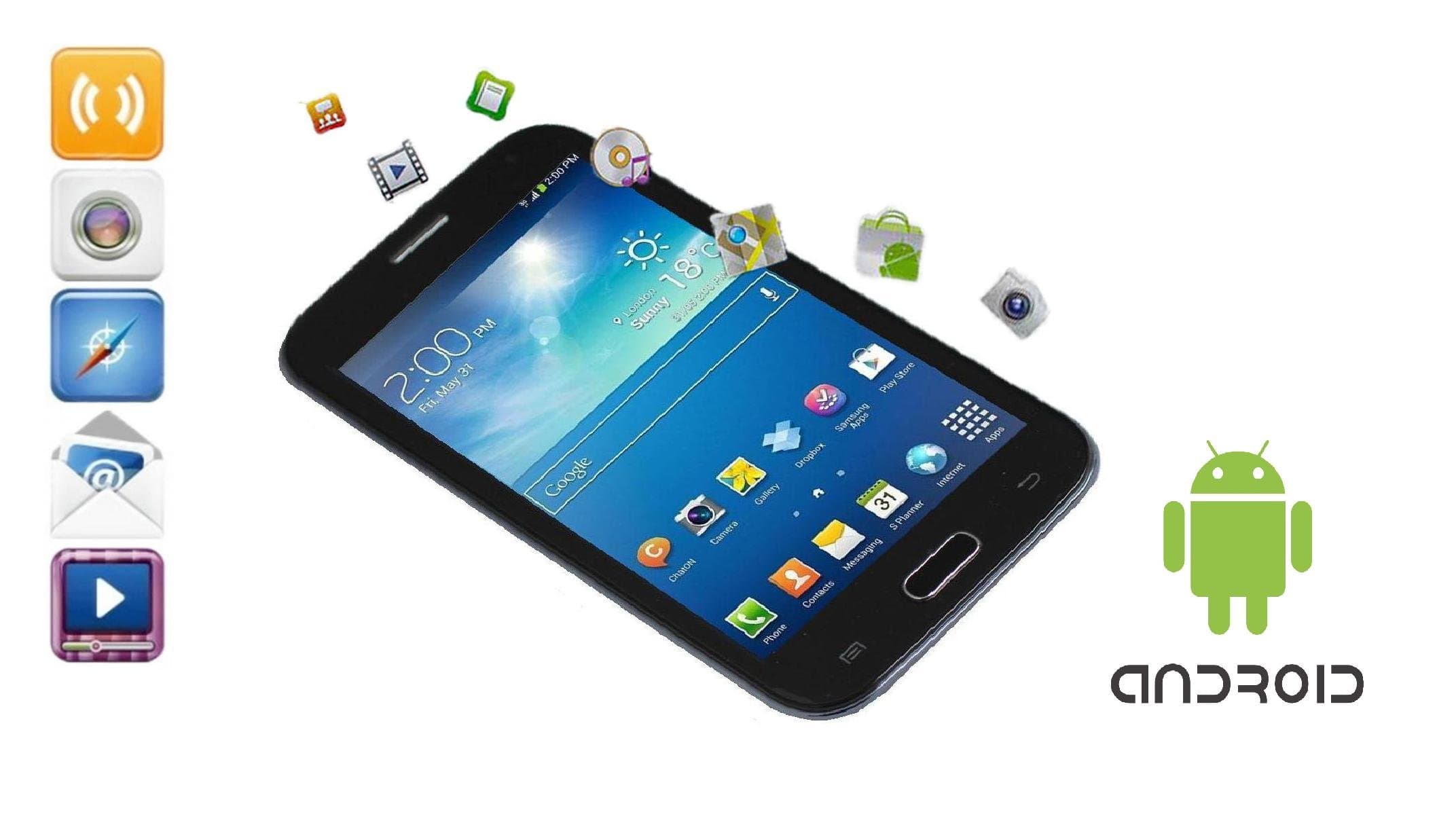 Generic Unlocked Quadband Dual sim with Android 2.3 OS (Android 4.0 UI) Smart Phone 4.5 Inch Capacitive Touch Screen T-mobile Simple mobile (White)