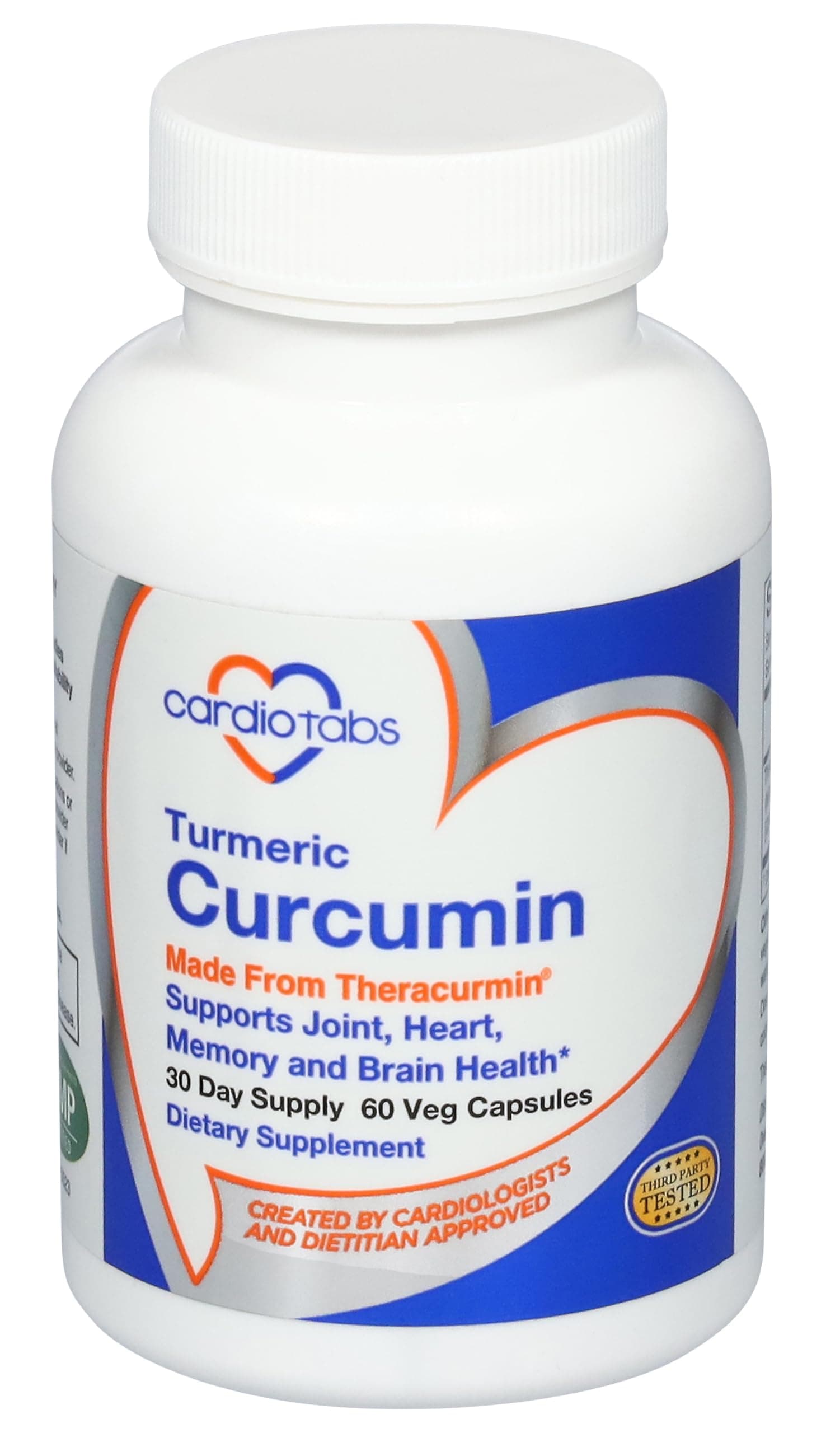 Curcumin from Theracurmin (600mg) - Joint, Heart, Memory & Brain Supplement, Highly Absorbable Curcumin Supplements, 60 Vegetarian Curcumin & Turmeric Capsules, 30-Day Supply