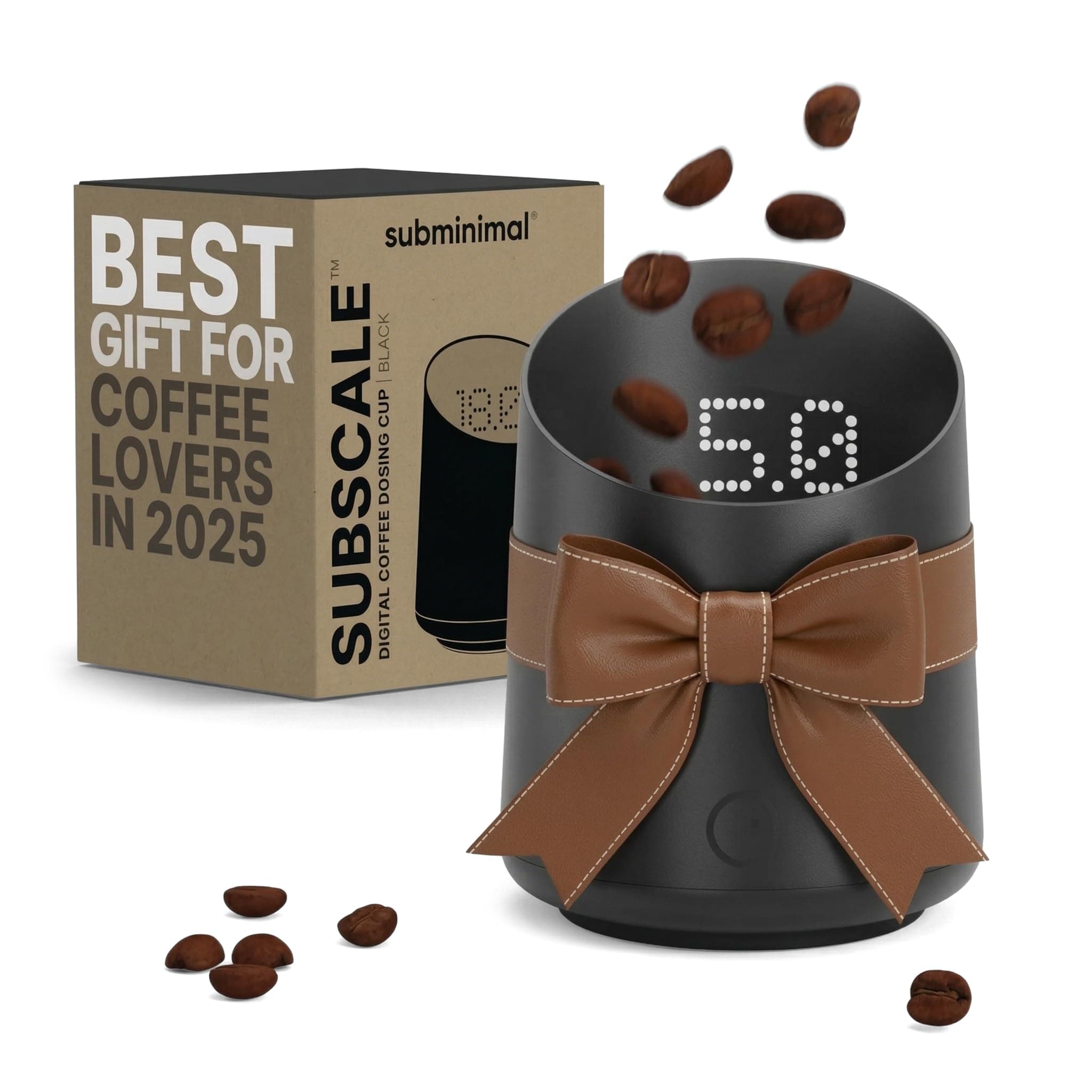 Subscale Digital Dosing Cup with LED Display – Sleek & Precise Scale - Dosing & Brewing Accessories, Measures Coffee Grounds for Espresso - Coffee Lover Gifts - Black