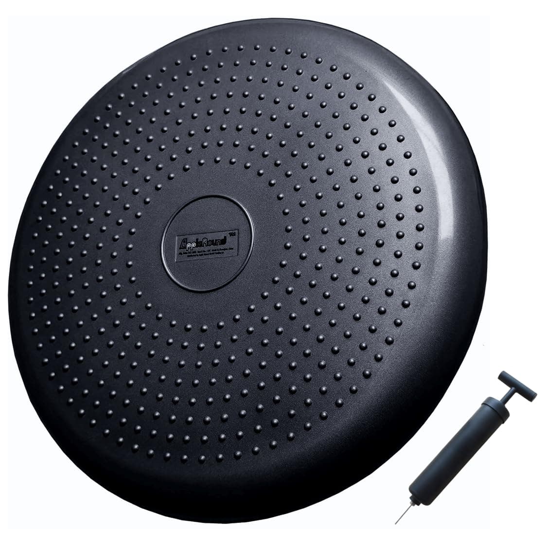 AppleRound Inflated Wobble Cushion with Hand Pump, Air Stability Board (Extra Thick), Core Balance Disc for Adults, Sensory Wiggle Seat for Kids, Flexible Seating for All Age, 13.5in / 34cm Diameter