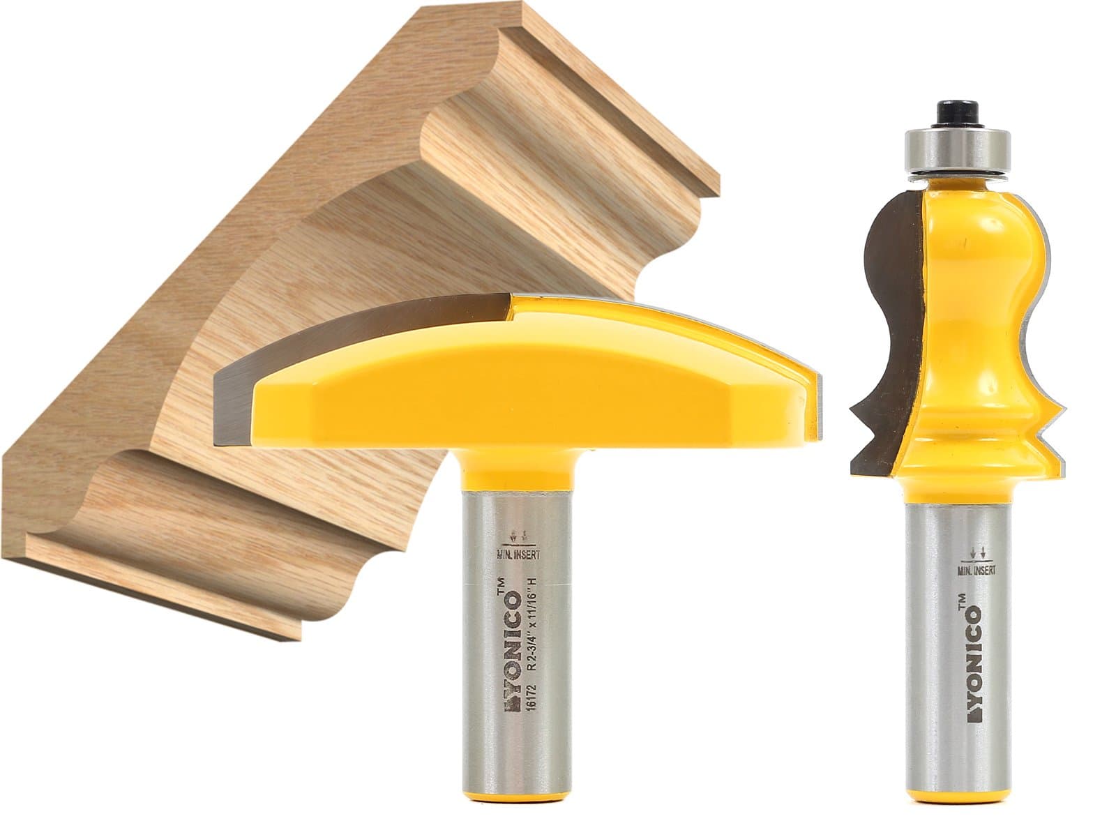 YONICO Router Bits Crown Cap Molding Set Elaborate 2 Bit 1/2-Inch Shank 16214