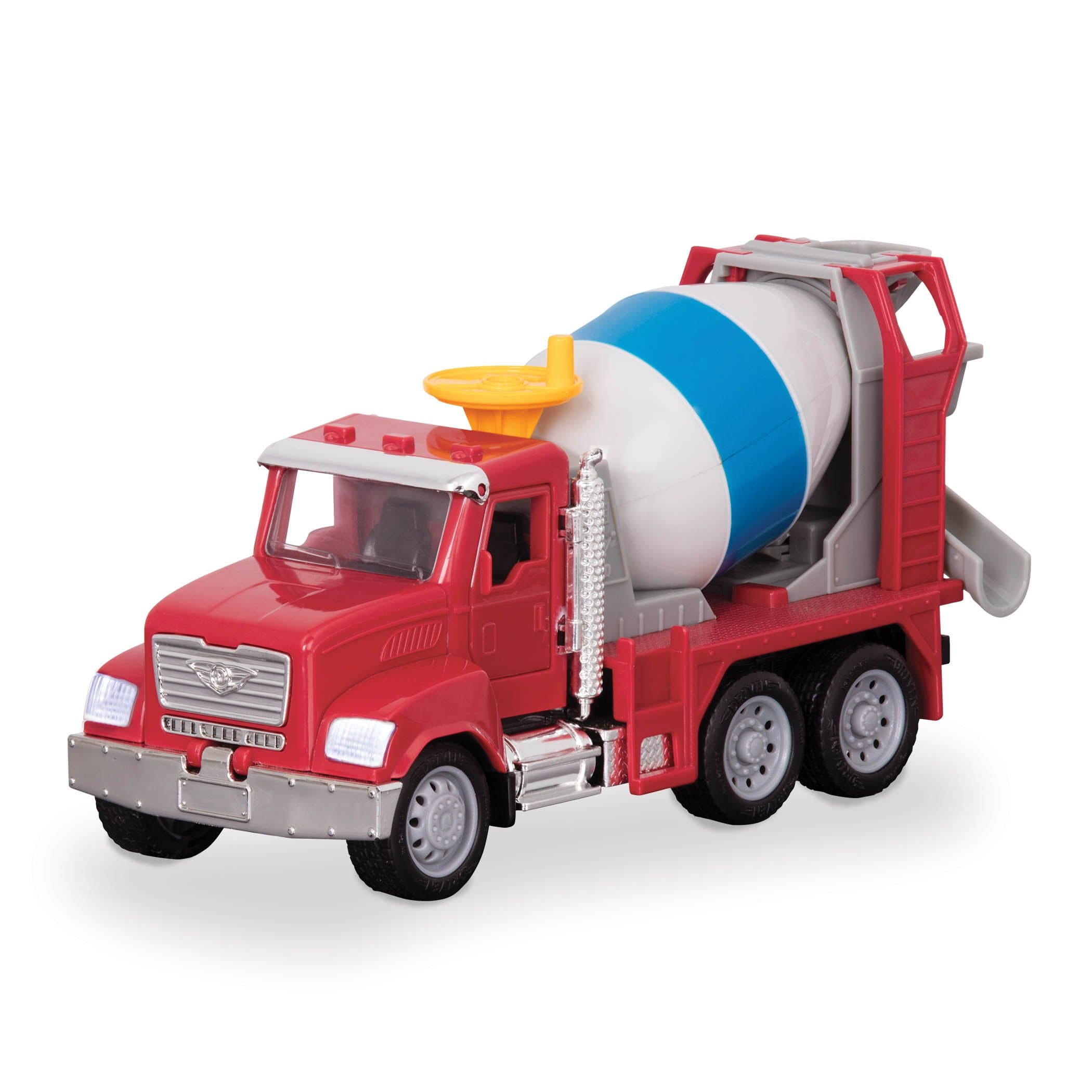 Driven by Battat – 7-Inch Cement Truck Toy with Lights & Sounds, Movable Parts, Construction Vehicle for Boys & Girls, Durable Design, Realistic Details, 3+ Years Toy for Kids