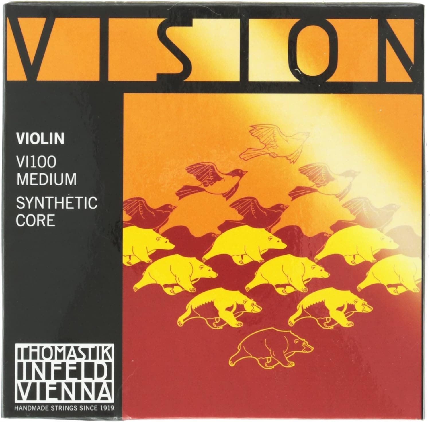 Thomastik-Infeld Vision Violin Strings Set - Advanced Synthetic Core for Smooth Bowing and a Quick Response - String Set Includes VI01 VI02 VI03A VI04 - Dynamic Range - Made in Vienna