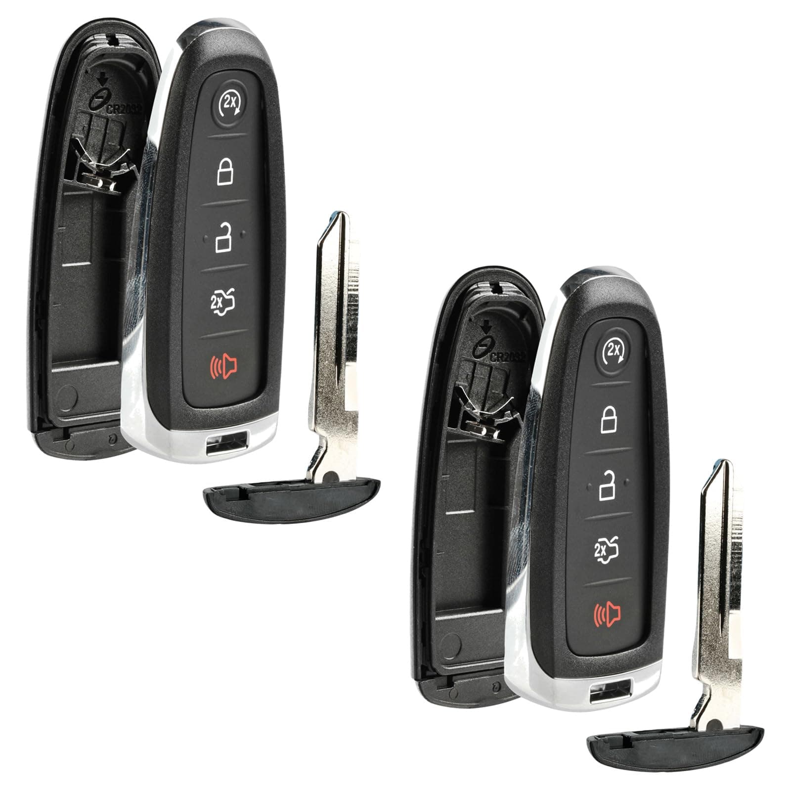 Shell Case Key Fob Keyless Entry Remote fits Ford Edge Expedition Explorer Flex Focus Taurus Lincoln MKX MKS MKT Navigator 2011 2012 2013 2014 2015 2016 (M3N5WY8609), Set of 2