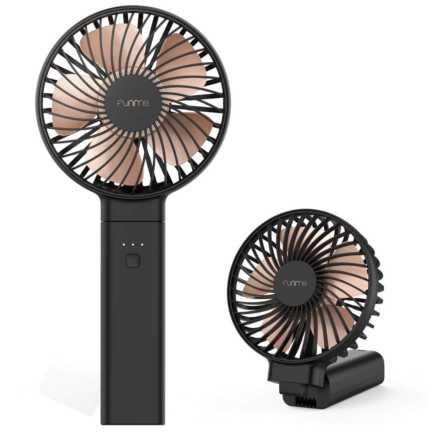 Funme Portable Handheld Fan 5000mAh USB Desk Fan Person 4 Speed Settings for Outdoor Travel Black