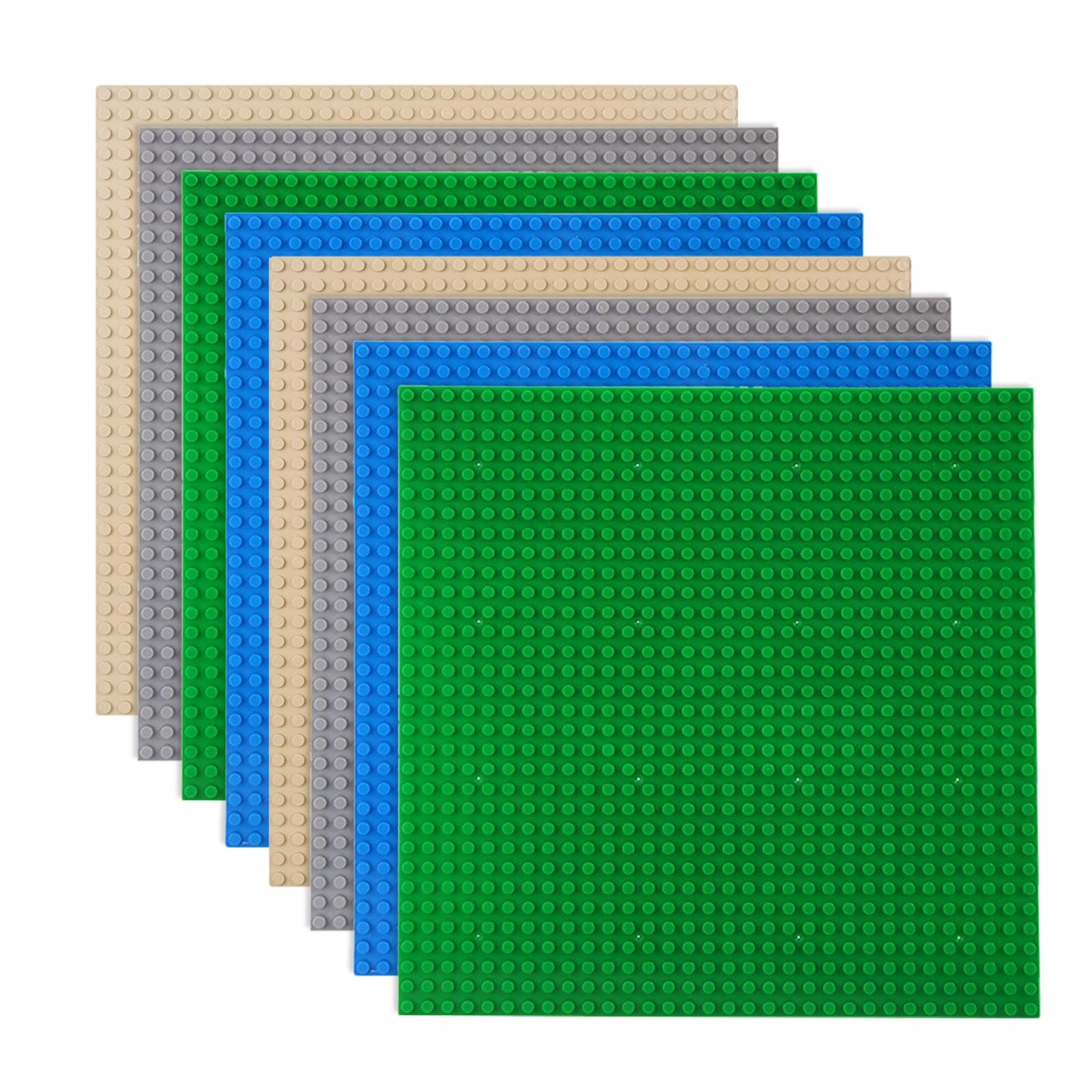 LVHERO 8 Pack Classic Baseplates Building Plates for Building Bricks 100% Compatible with All Major Brands-Baseplate, 10" x 10", Multicolored