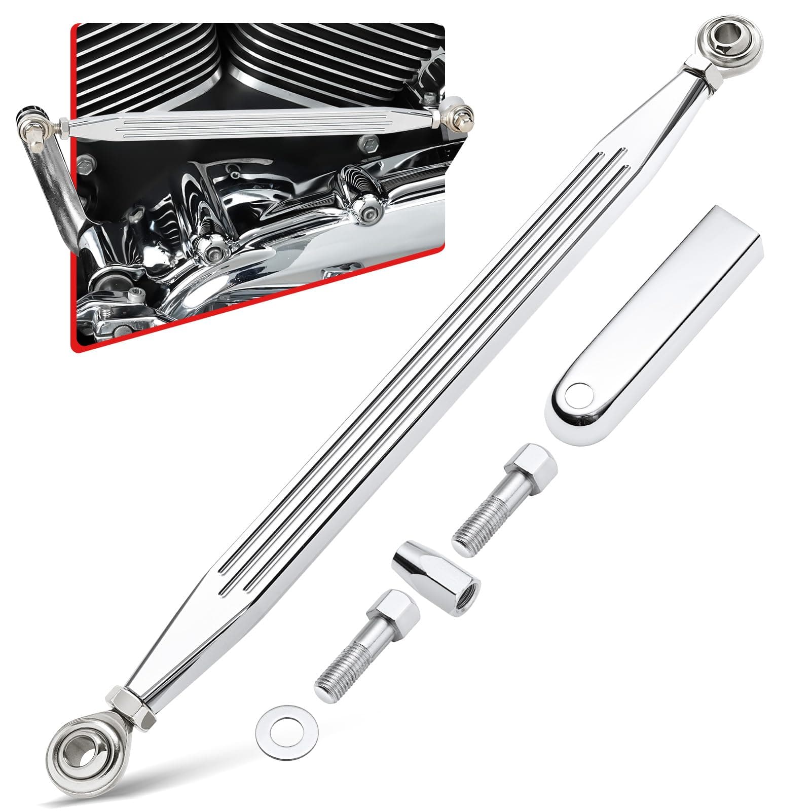 Amazicha Chrome Shift Linkage Compatible for Harley Davidson Softail Dyna Road King Electra Glide Street Glide Touring 1980-2024