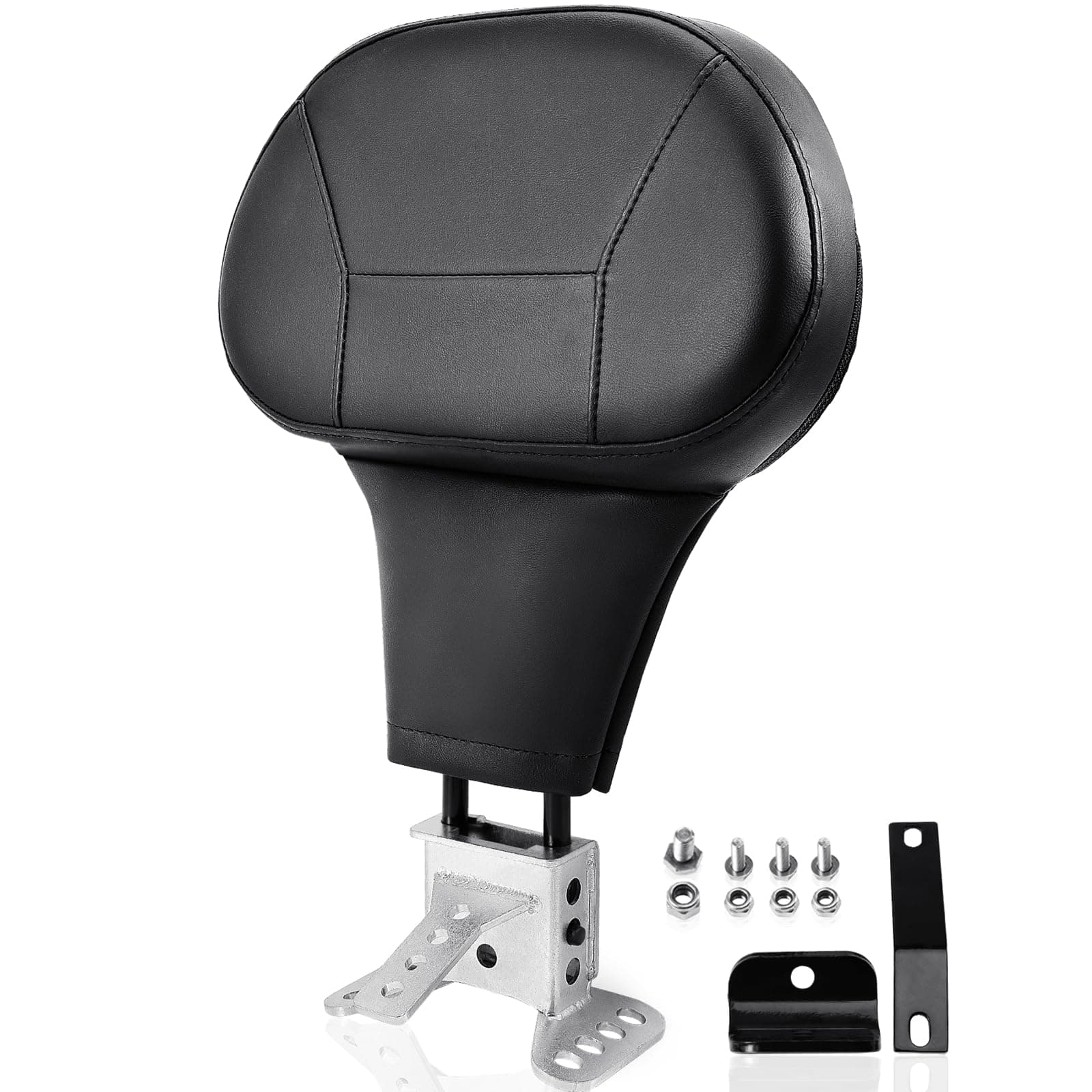 2009-2025 Adjustable Driver Rider Backrest compatible with Harley Davidson Touring Street Glide Road Glide Road King Ultra Limited Electra, Stitch Backrest Pad