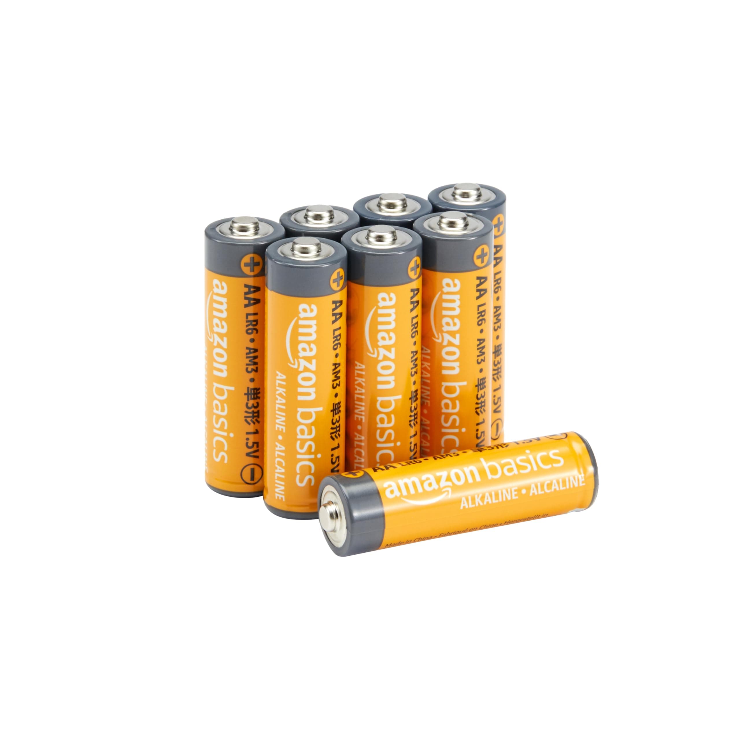 8-Pack AA Alkaline High-Performance Batteries, 1.5 Volt, 10-Year Shelf Life, Long-lasting Power