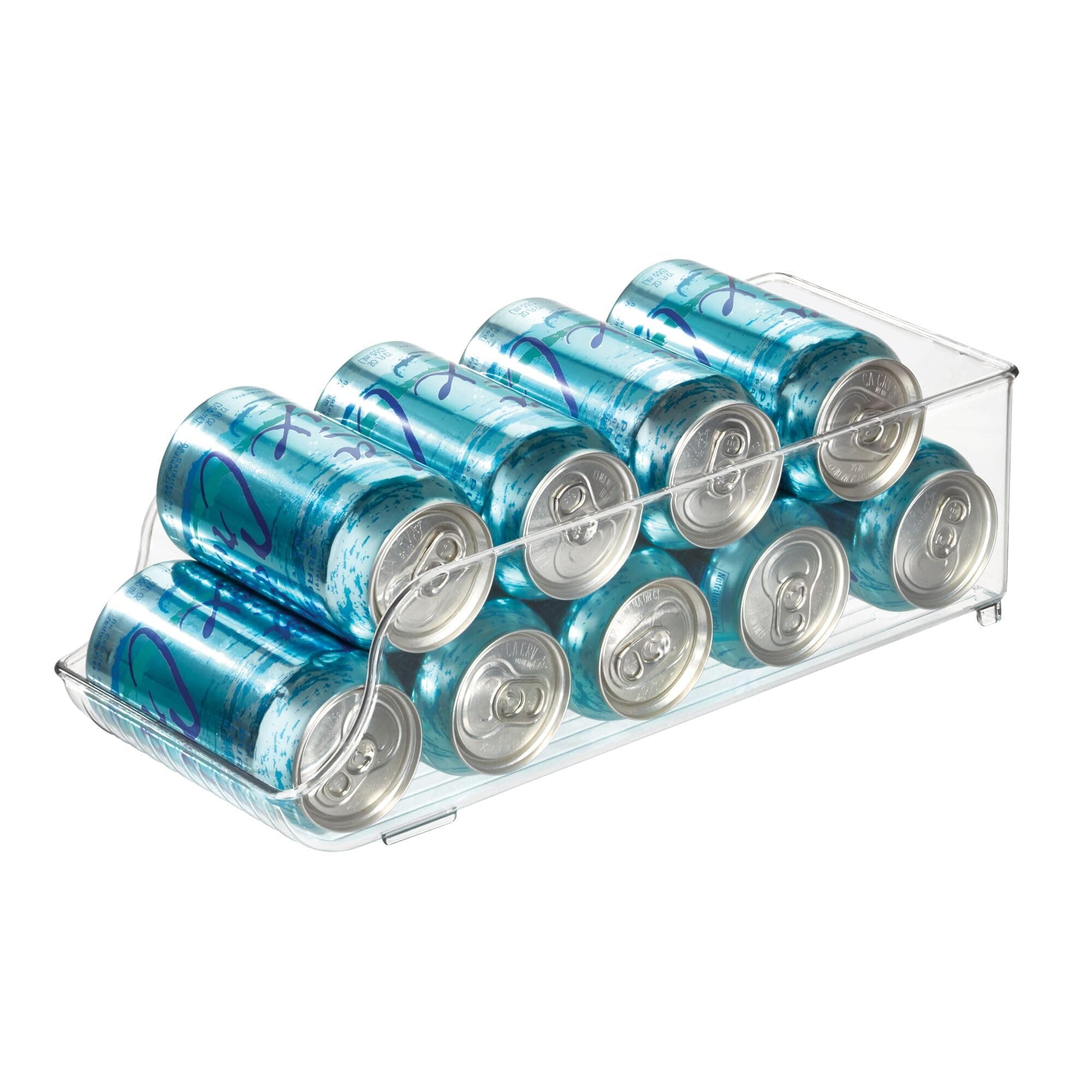 iDesign Fridge Organiser for Cans, Stackable Storage Container for up to 9 Cans, Practical organization for Kitchen