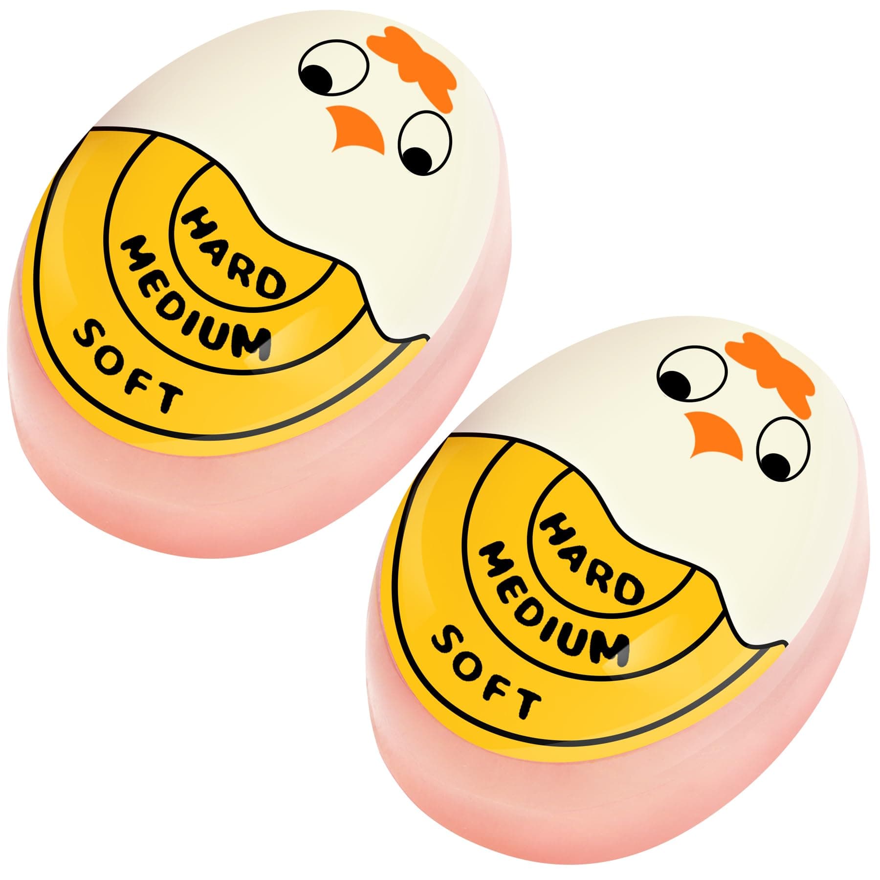 FOREV Egg Timer for Hard Boiled Eggs Soft Boiled Color Changing Indicator Tells When Eggs are Ready, Yellow 2pcs