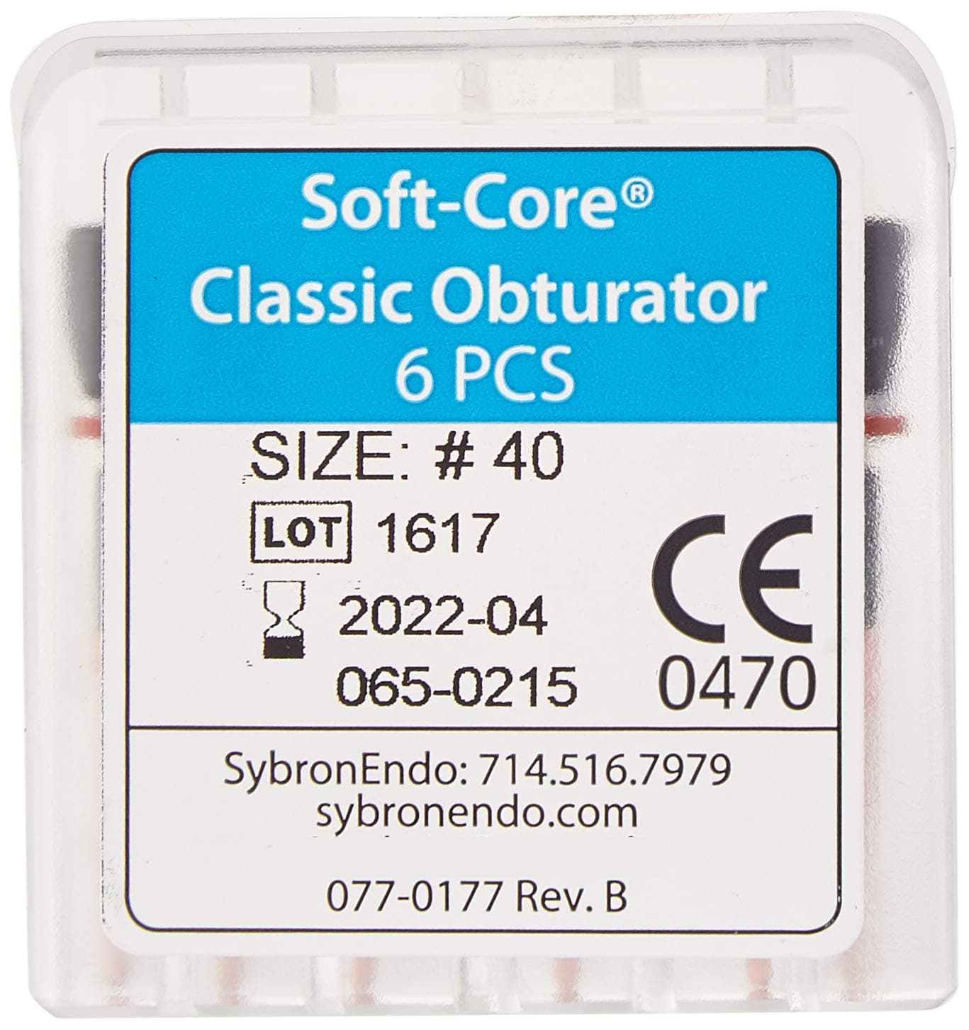 972-3040 Soft-Core Carrier-Based Obturator, 40 Size (Pack of 6)