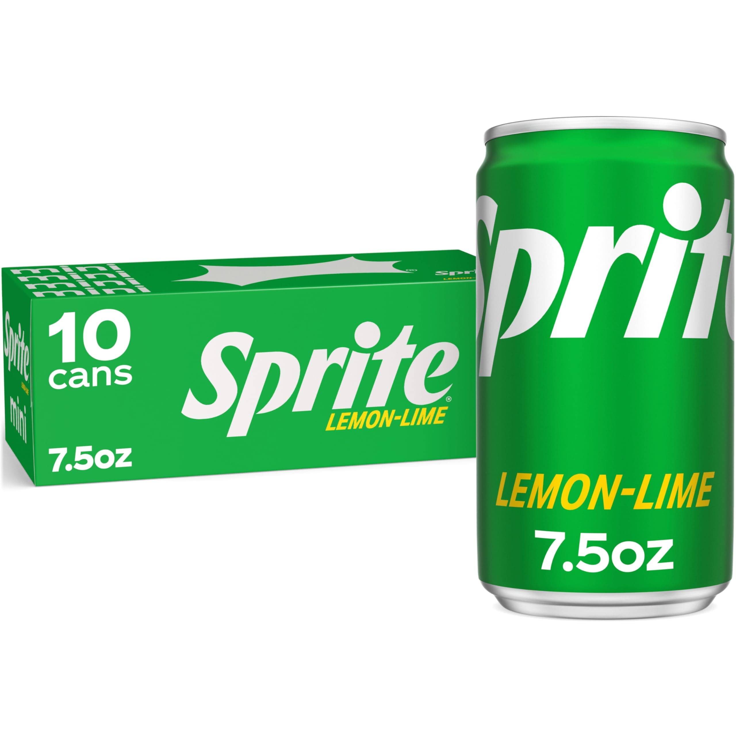 Sprite Lemon Lime Soda Soft Drinks, 7.5 fl oz, 10 Pack,Cans
