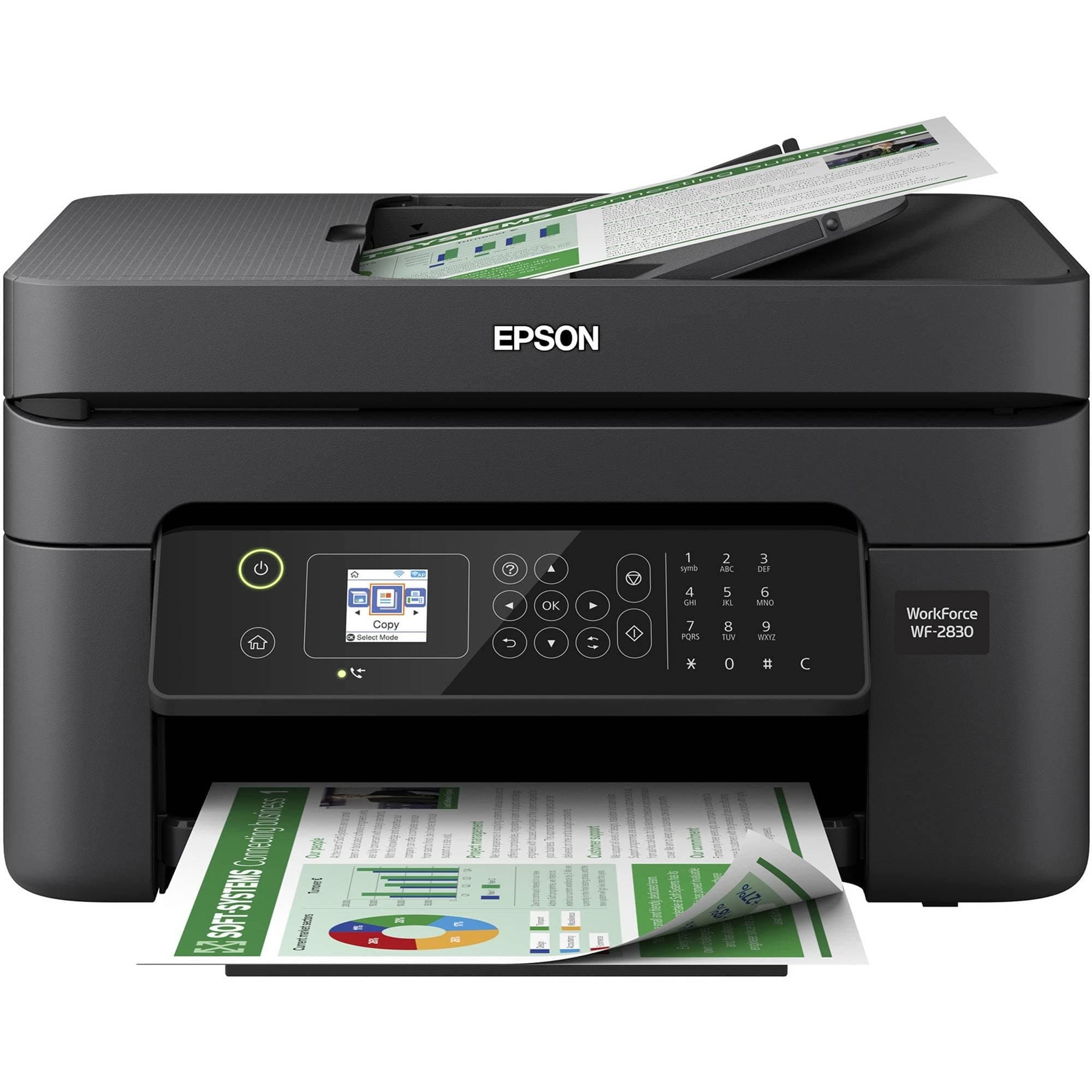 Workforce WF-2930 Wireless All-in-One Printer with Scan, Copy, Fax, Auto Document Feeder, Automatic 2-Sided Printing and 1.4" Color Display