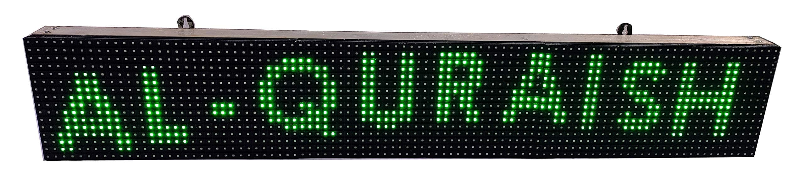 AL-QURAISH P10 Led Running/Scrolling Programable Text Message Display Board WI-FI (Green, 7 INCH. × 37 INCH.)
