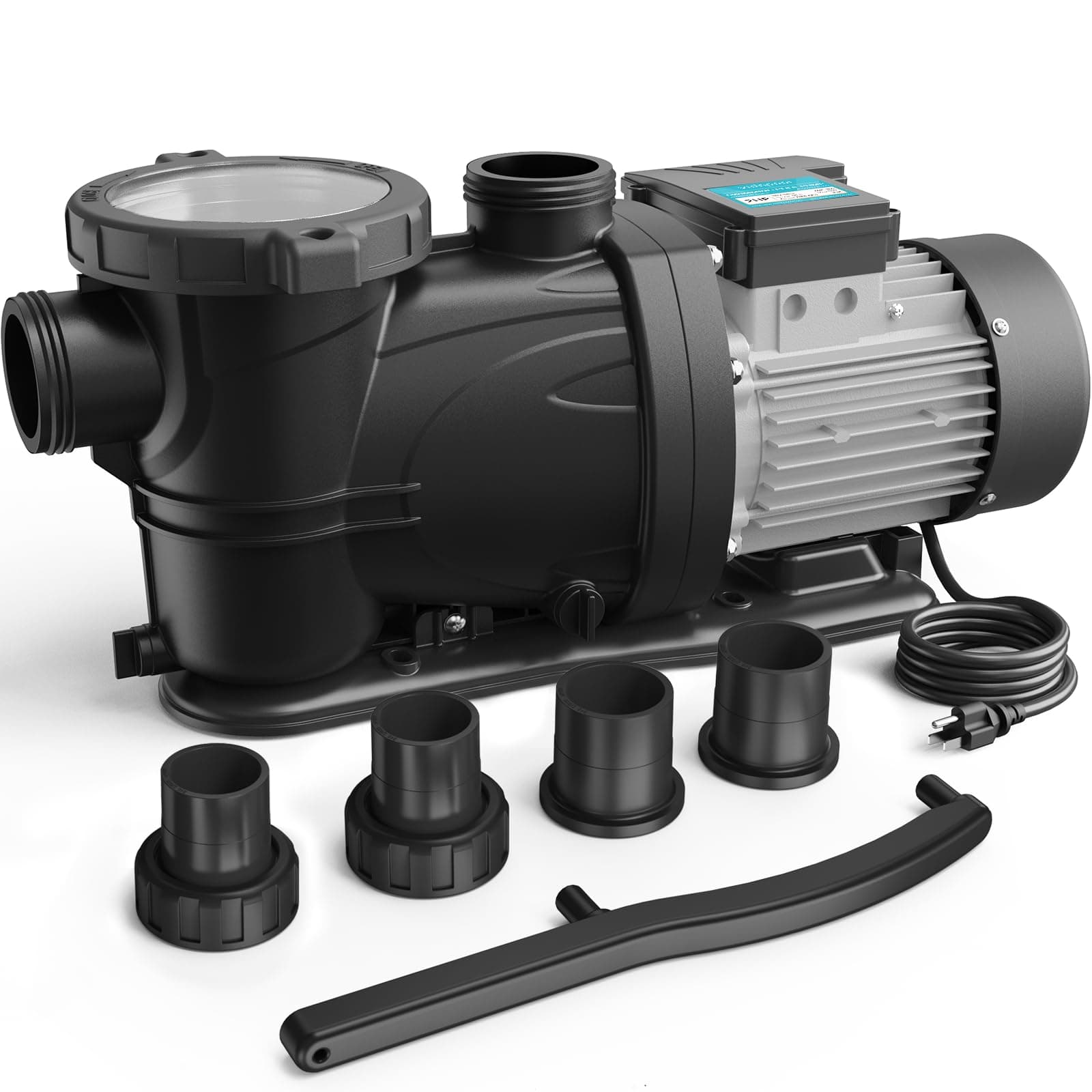 In/Above Ground Pool Pump, Self Primming High Flow (Single Speed, 2HP, 8120 GPH, 115V)