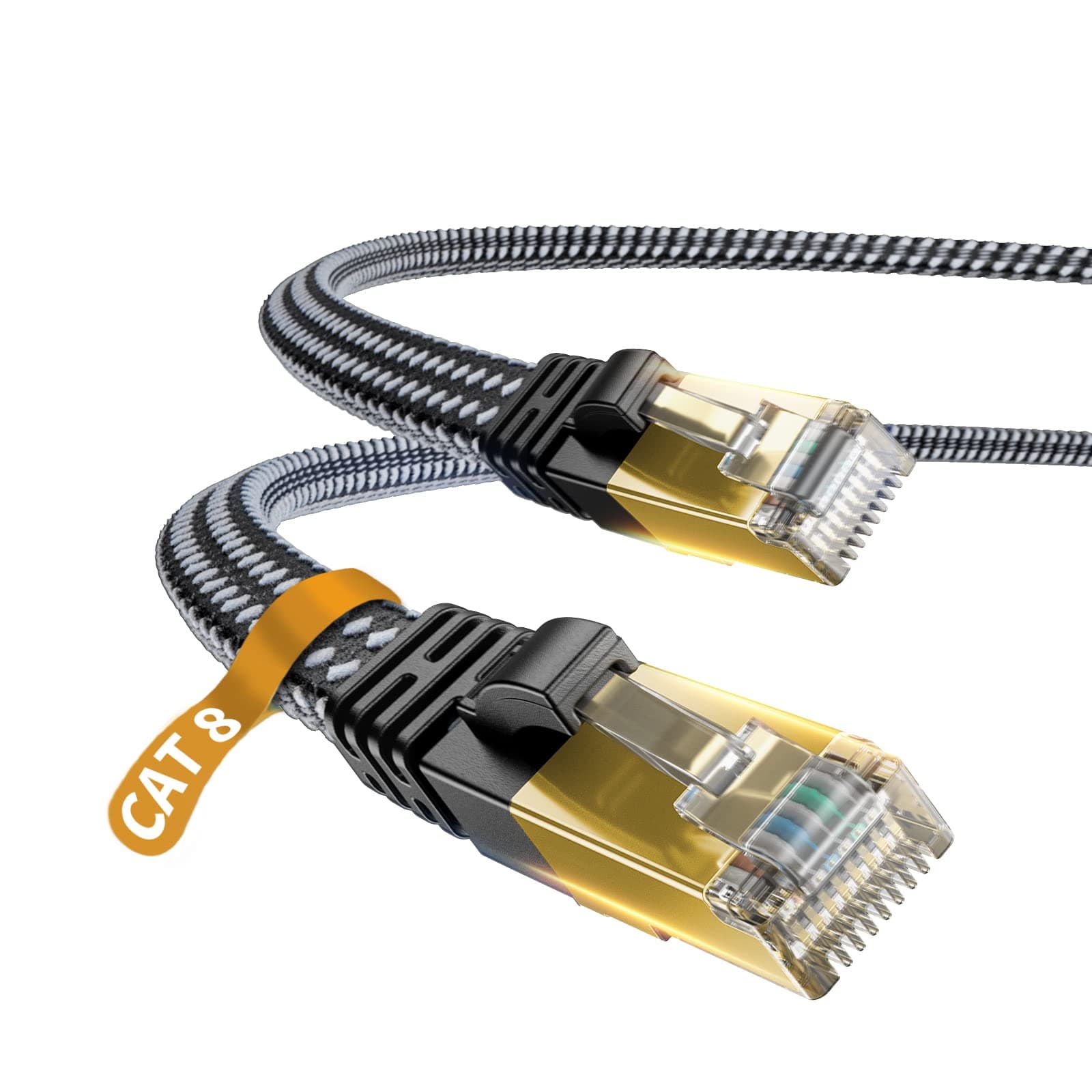 10ft Cat 8 Ethernet Cable, High Speed Network Cable with RJ45 Connectors for Printer, Router, Gaming Console