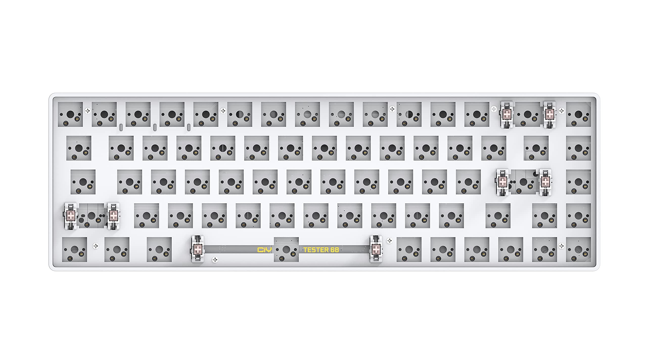 TES68 65% Mechanical Keyboard Kit-Wireless Bluetooth 5.0/2.4G Receiver Modes,Hotswap Switch Socket Case Plate PCB,68-Keys Switch Tester Keyboard Kit (Keyboard Kit ONLY)