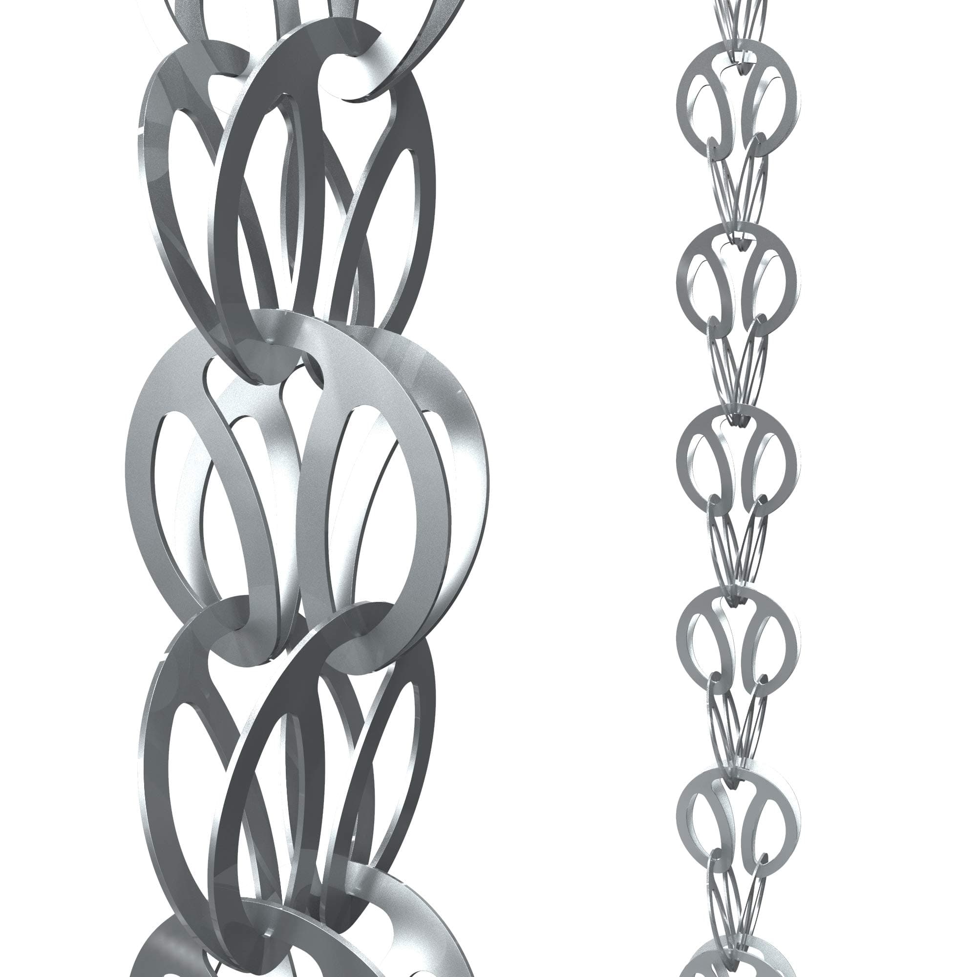 Rain Chains Direct - Modern Loop Rain Chain - 8.5 FT - Durable Milled Aluminum (Gray) - Premium Rain Chains for Gutters