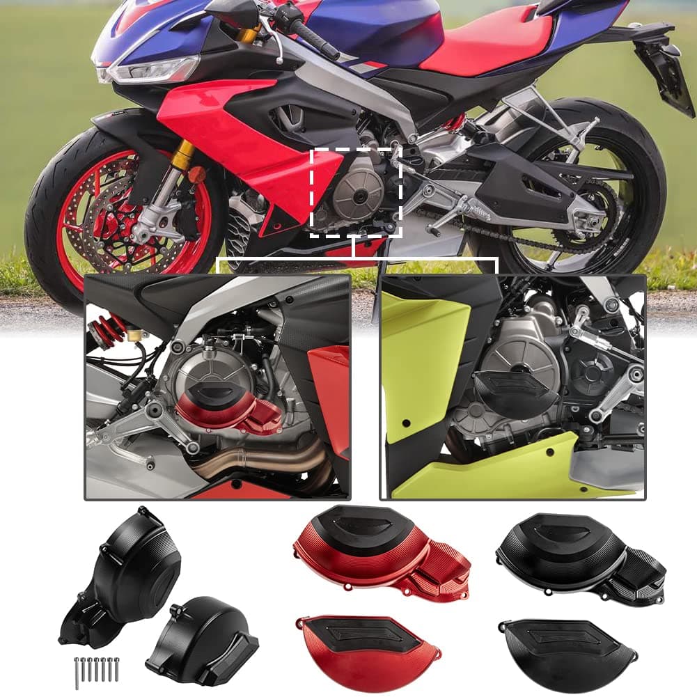 Lorababer Motorcycle Engine Frame Slider Stator Case Cover Side Protector Kit Compatible with A-prilia RS660 RS 660 rs660 2020 2021 2022 Engine Guard Falling Crash Protection (Red)