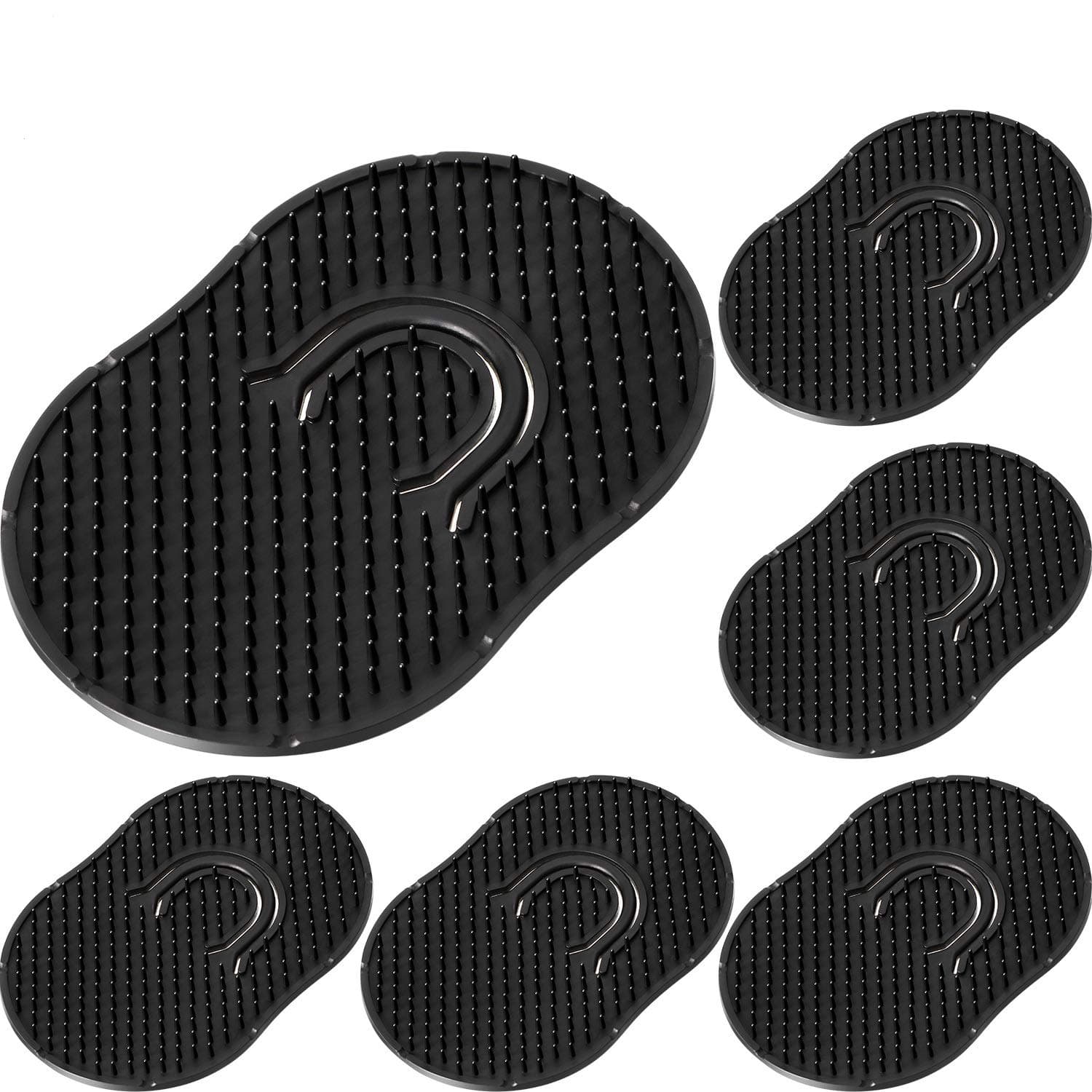 Boao 6 Packs Soft Portable Pocket Palm Combs, Shampoo Comb, Massager Hair Brush, Scalp Massager Brush(Black)