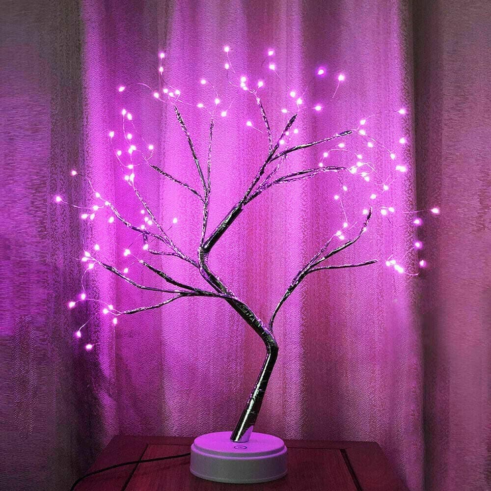 Bestmtime Tree Lamp Lighted Birch Tree 108 LED Twig Tree with Lights up 20 Inches Tree Pre Lit Birch Tree USB & Battery Operated Upgraded Touch Switch Copper Wire Tree Branch Lights for Indoor (Pink)