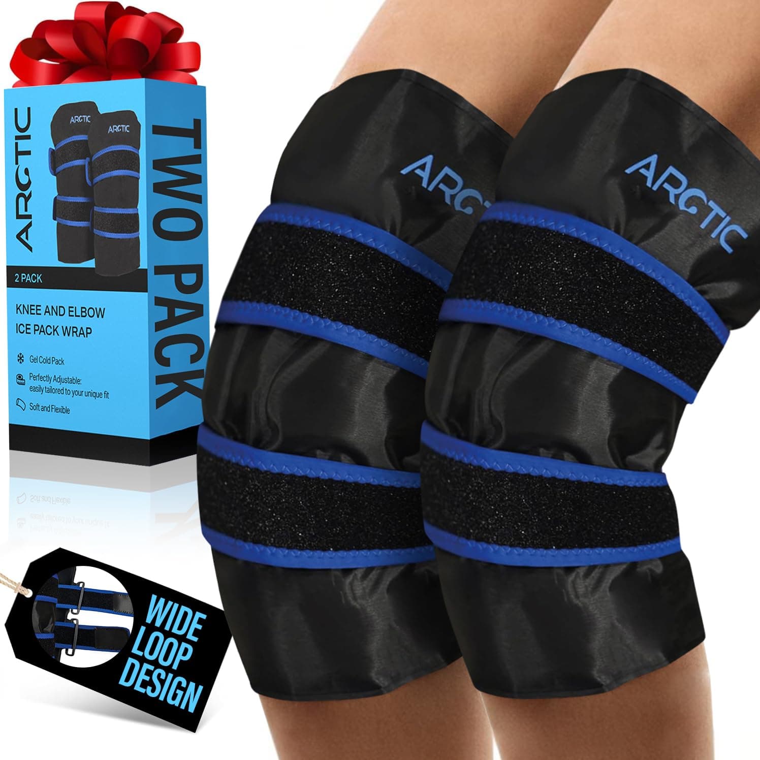 Two Pack | Knee Ice Pack Wrap & Elbow Ice Pack Wrap - Ice Pack for Elbow, Ice Pack for Knee, Knee Ice Wrap, Elbow Ice Wrap, Ice Sleeves, Reusable Gel Ice Sleeves, Arm Ice Sleeve, Knee Pain Relief.