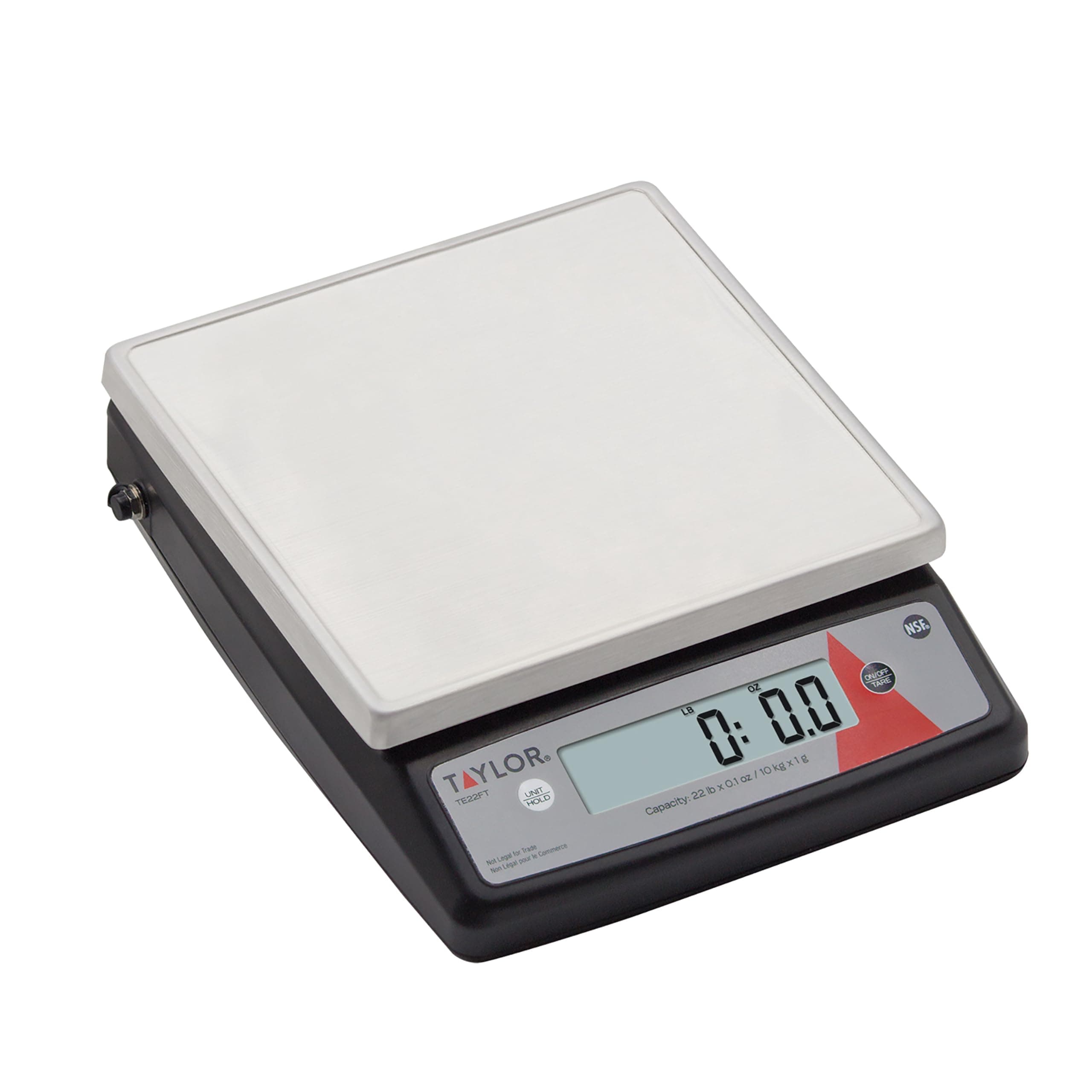 TE22FT 22-Pound Digital Portion Control Scale, Food Scale for Precise Weight Measuring and Portion Control, Tare and Hold Function, NSF, Stainless Steel Platform