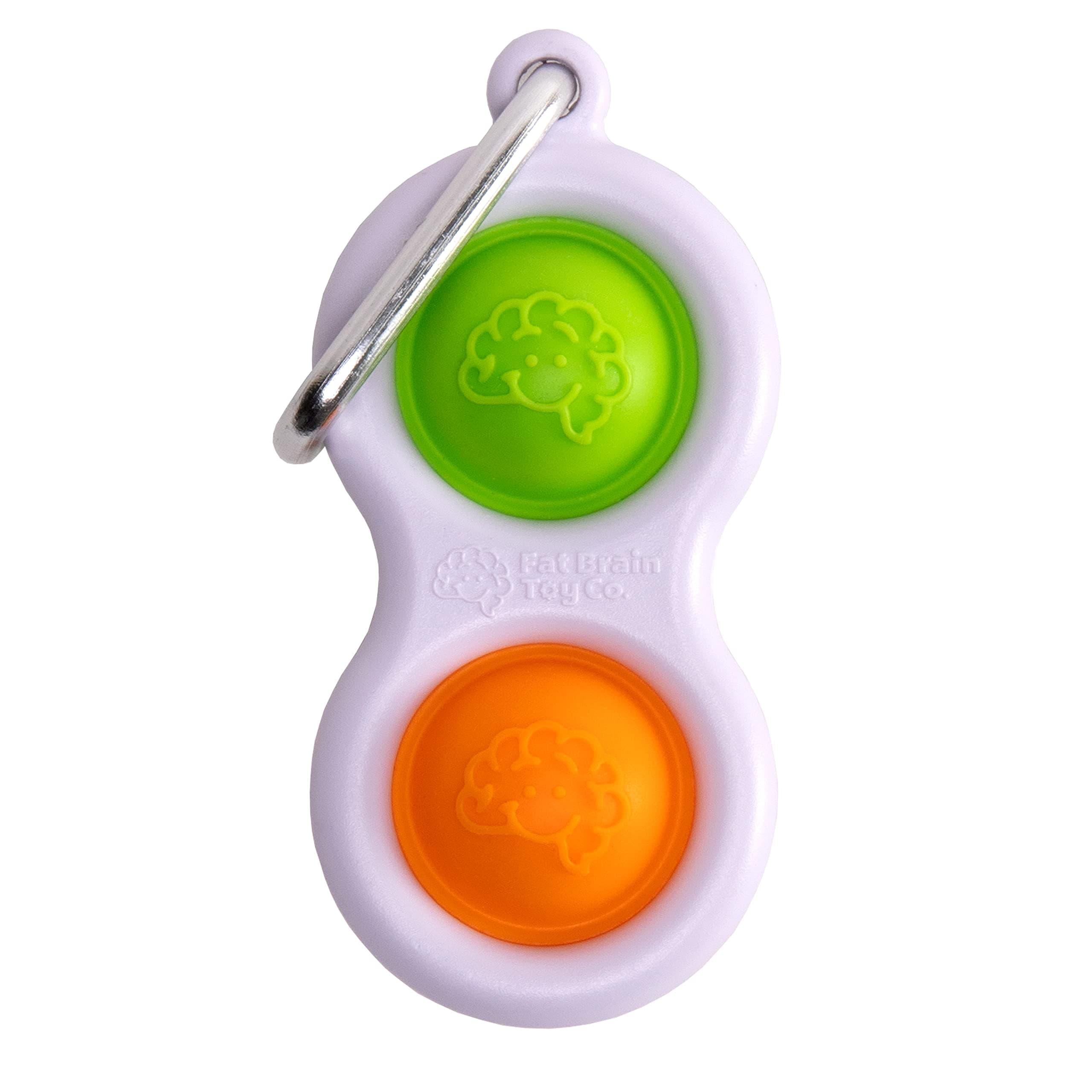 Fat Brain Toys Simpl Dimpl - Orange/Lime, Popping Fidget Keychain