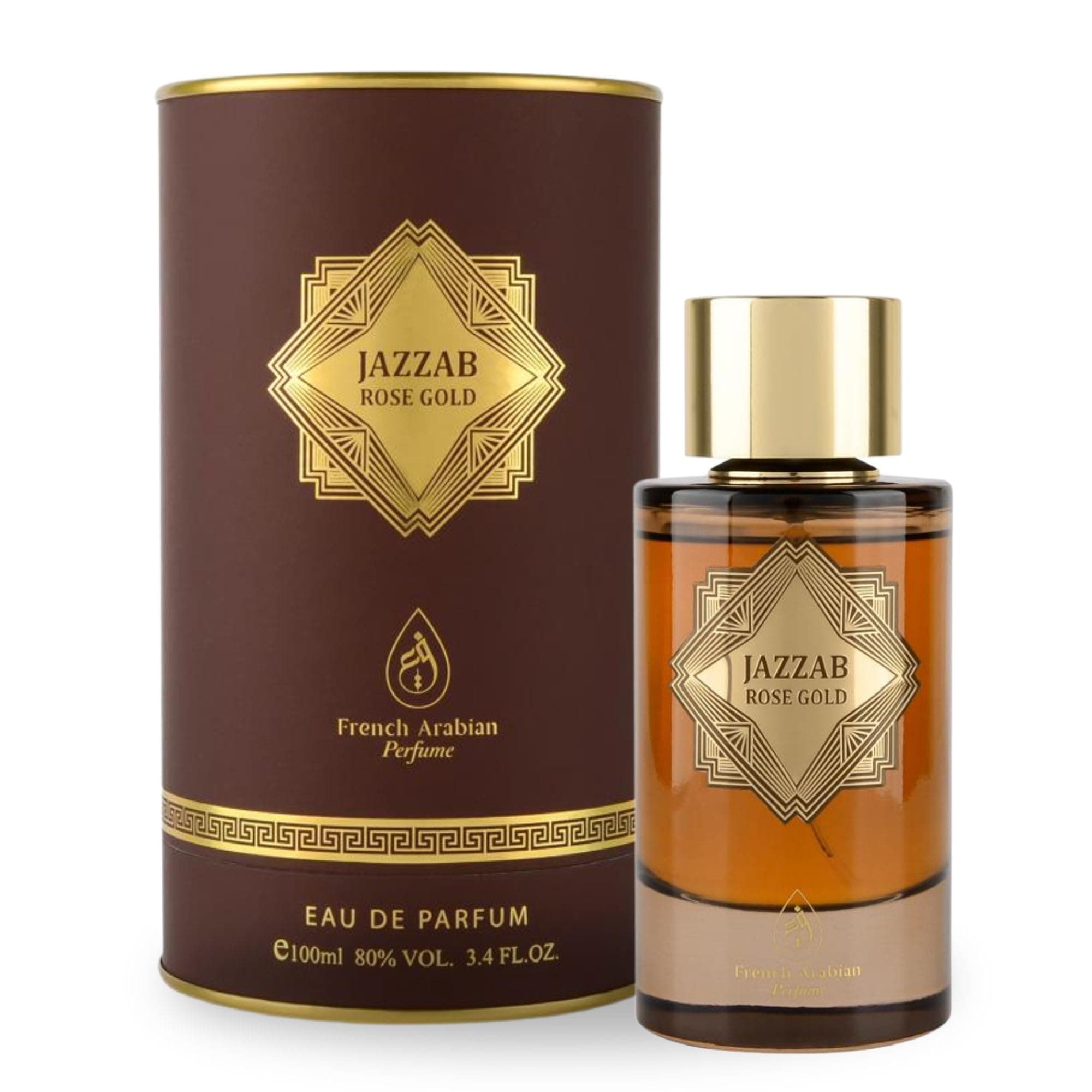 Jazzab Rose Gold Arab Perfume 100ml –Rose Woody Amber Oud Perfume For Her Eau De Parfum 100ml Fresh Scent Spray for Women