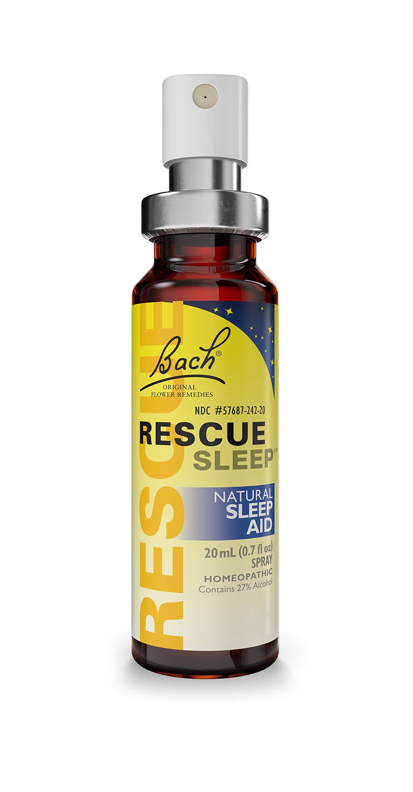 Bach RESCUE SLEEP Spray 20mL, Natural Sleep & Stress Relief Aid, Homeopathic Flower Essence, Vegan, Free of Melatonin, Sugar, and Gluten, Non-Narcotic, Non-Habit Forming